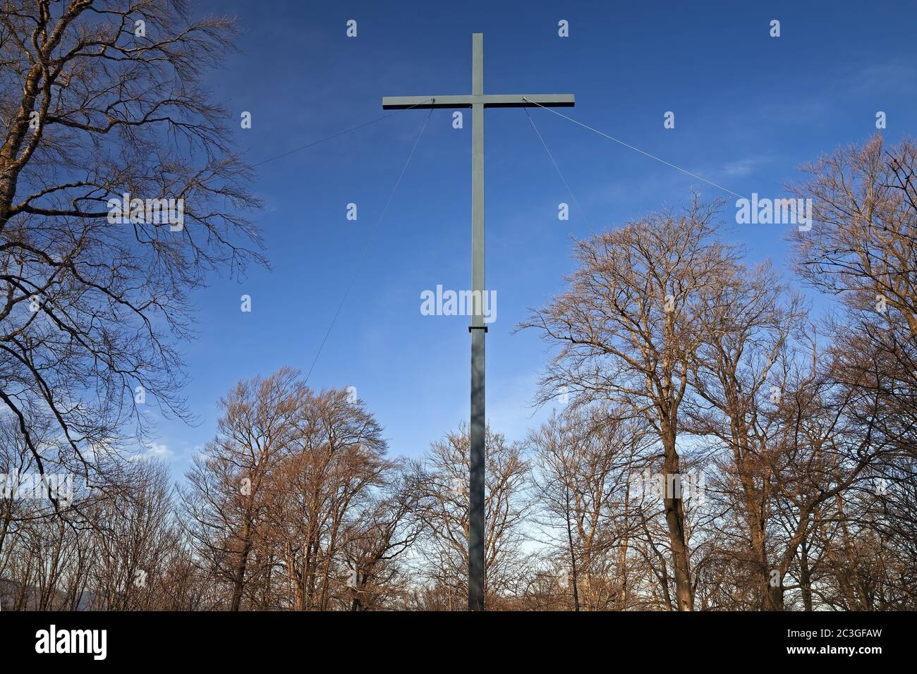 New high cross on the Wilzenberg, place of pilgrimage, Grafschaft, Schmallenberg, Germany, Europe Stock Photo