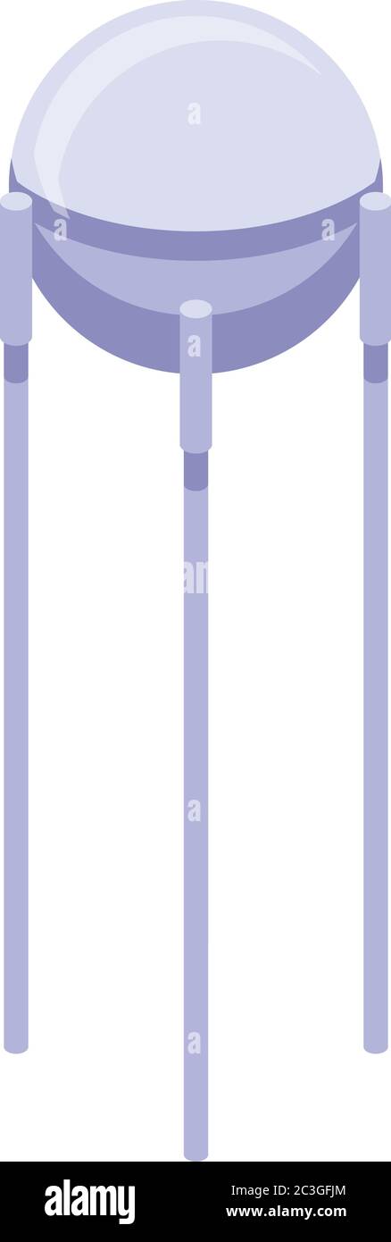 Orbital satellite icon, isometric style Stock Vector