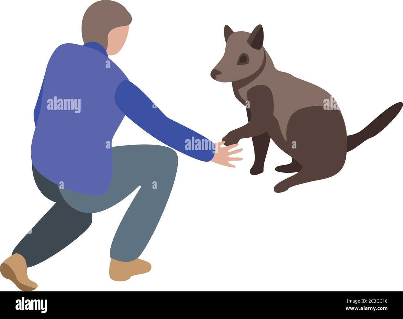 Boy take dog paw icon, isometric style Stock Vector Image & Art - Alamy