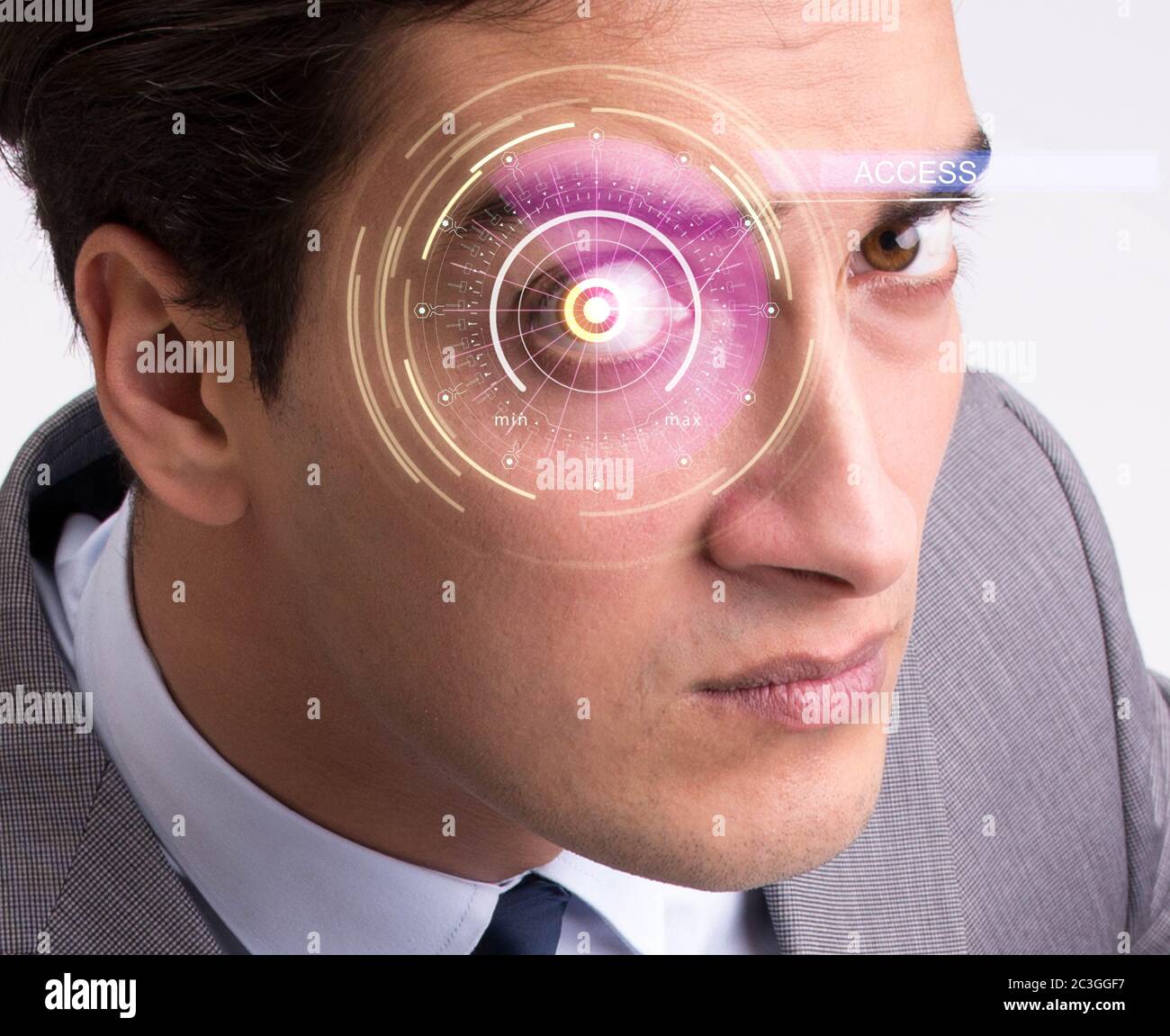 Concept of sensor implanted into human eye Stock Photo Alamy