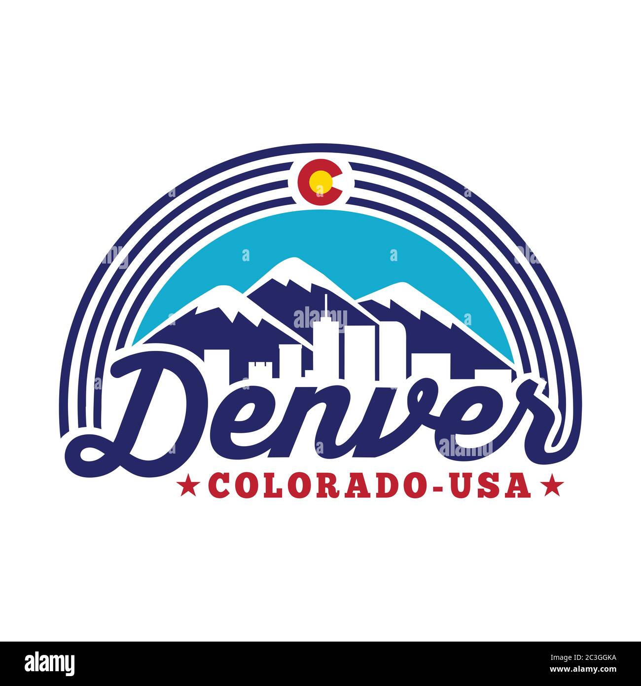 Denver Colorado logo. Vector and illustration Stock Vector Image & Art