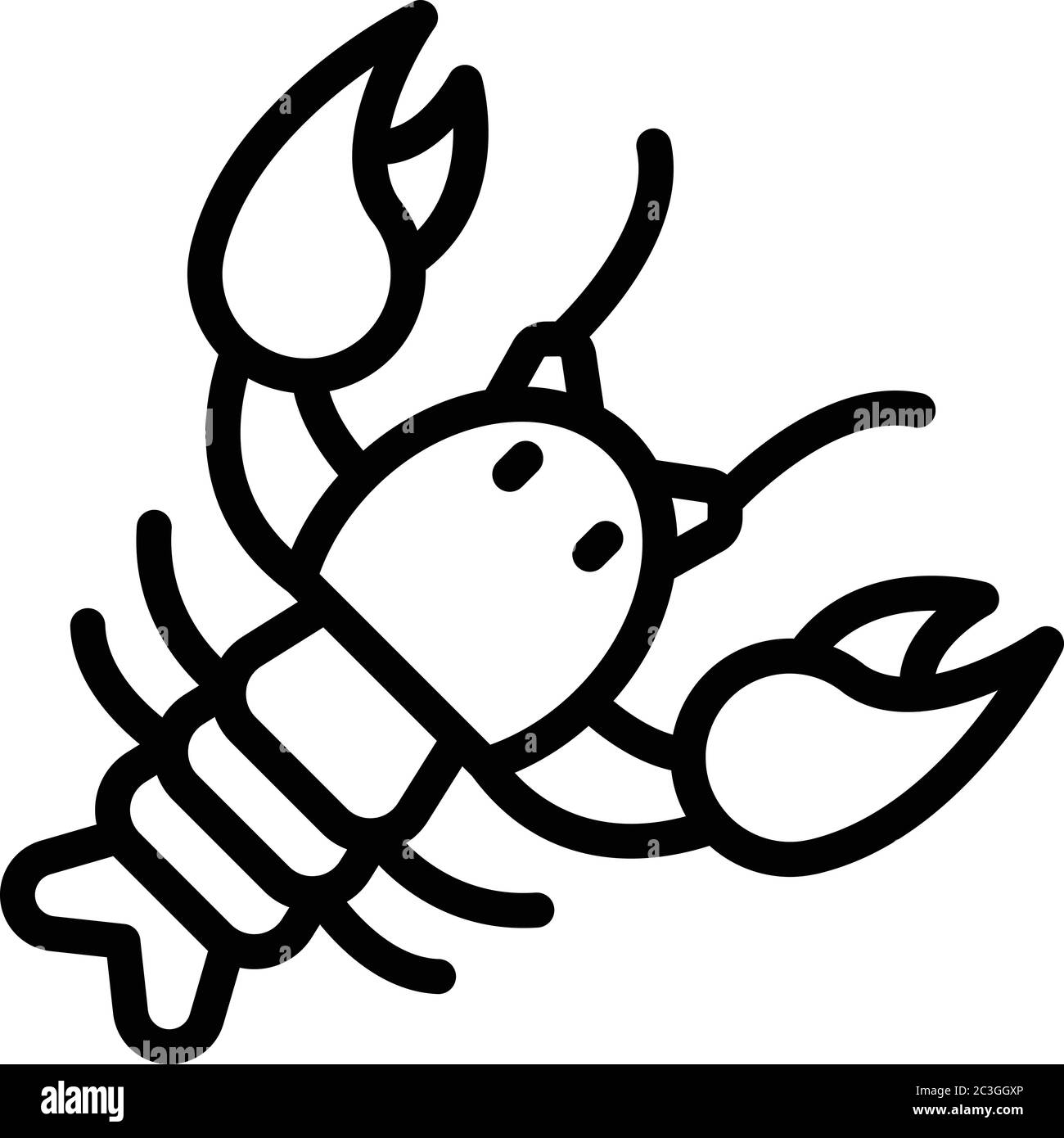 Dinner lobster icon, outline style Stock Vector