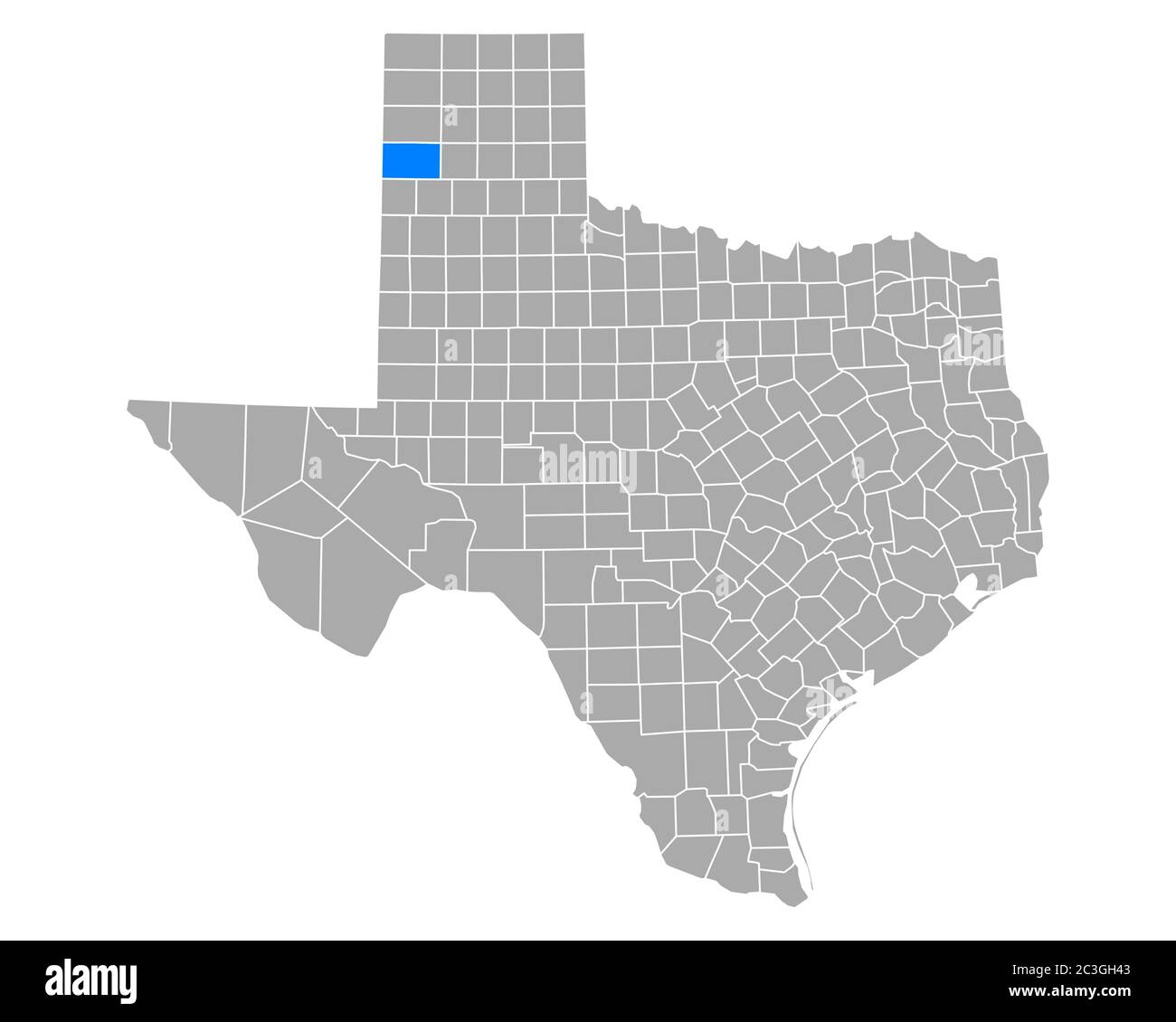 Map of Deaf Smith in Texas Stock Photo