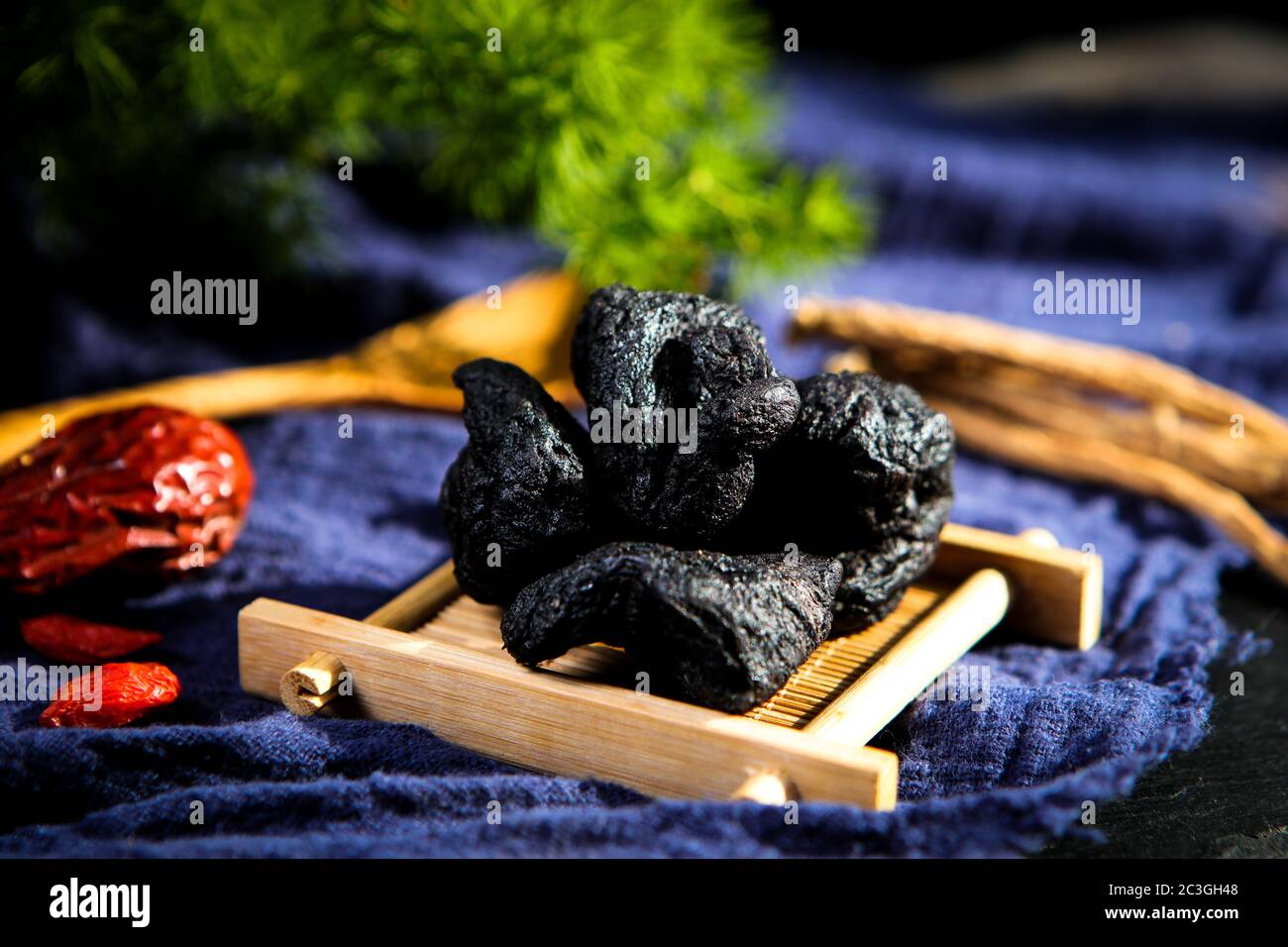 A small amount of medicinal herbs cultivated land Stock Photo