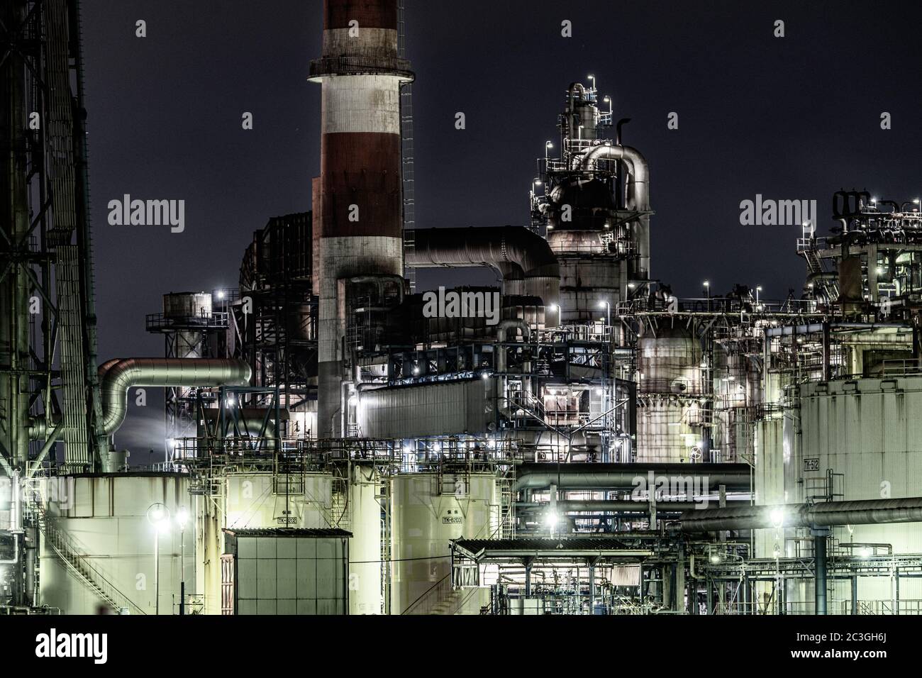 Factory Night View Of Kawasaki Keihin Industrial Zone Stock Photo Alamy