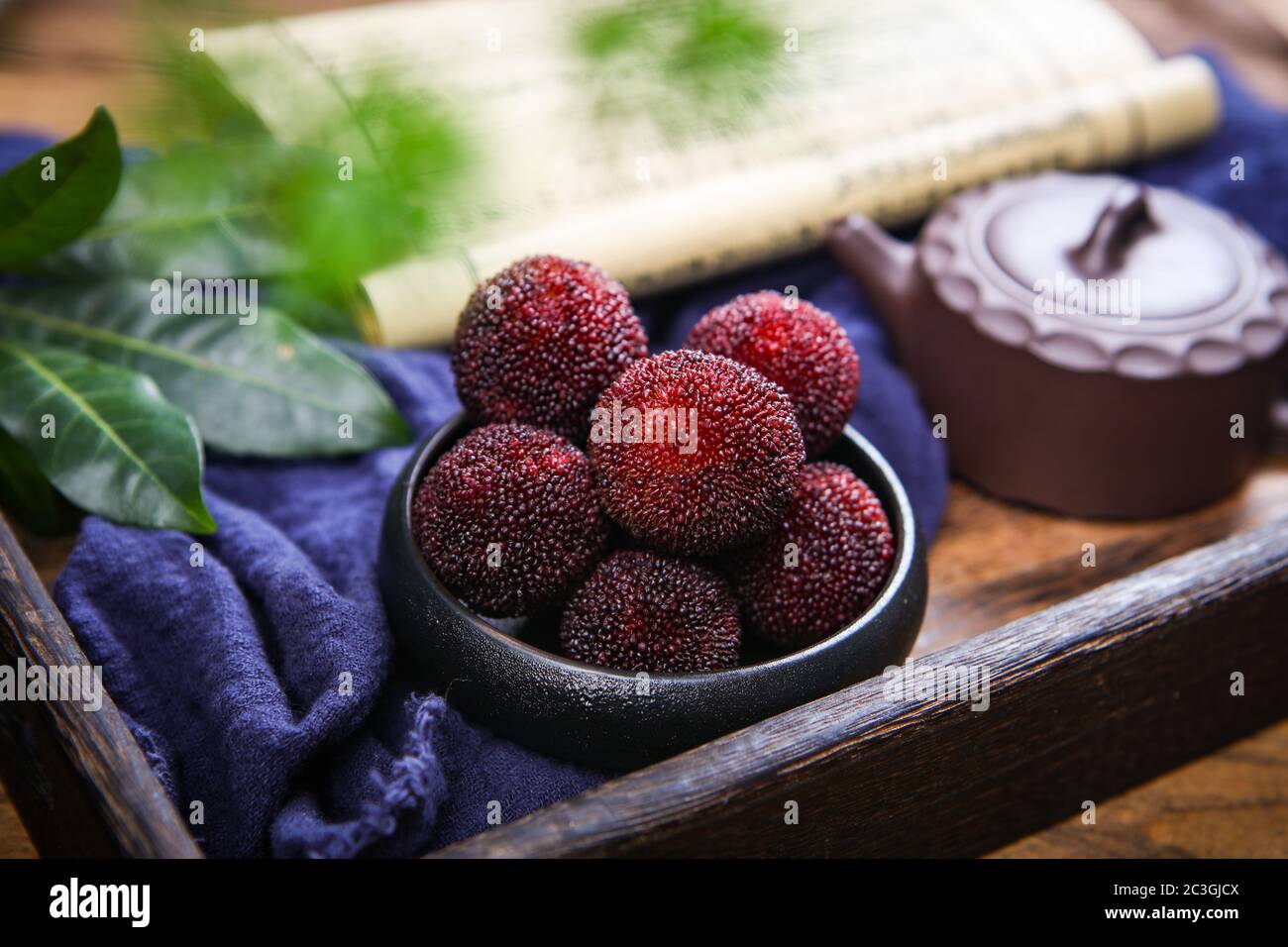 Yang mei afternoon tea hot drink nutrition Stock Photo