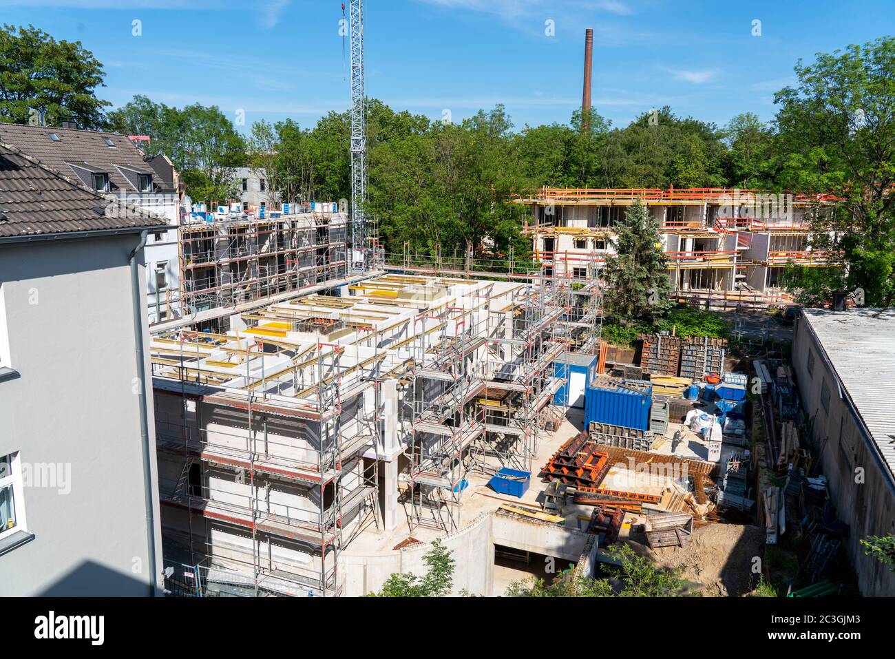 Construction site, new construction of apartment buildings, Shell