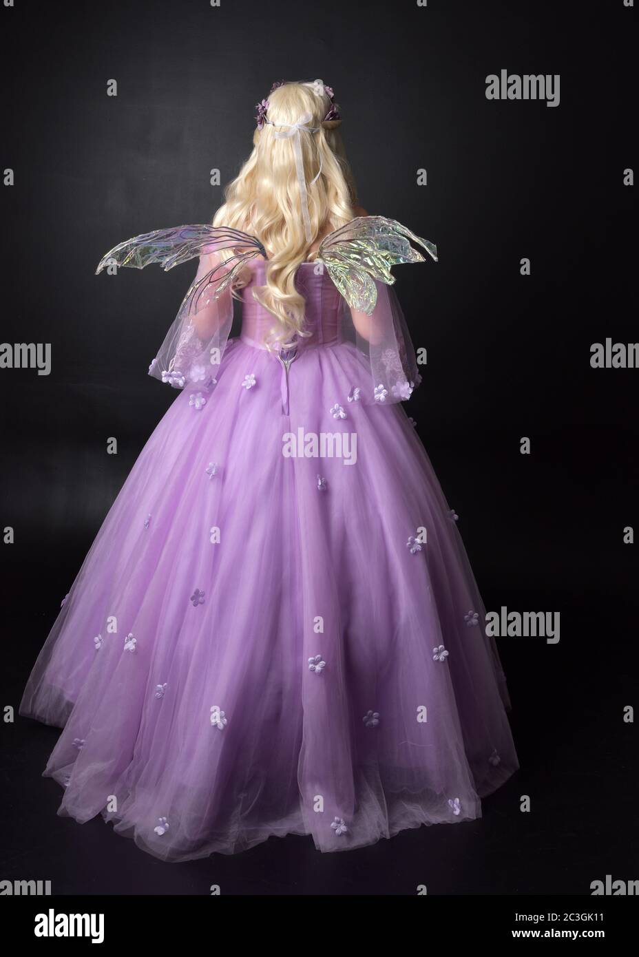 Woman evening gown back hi-res stock 