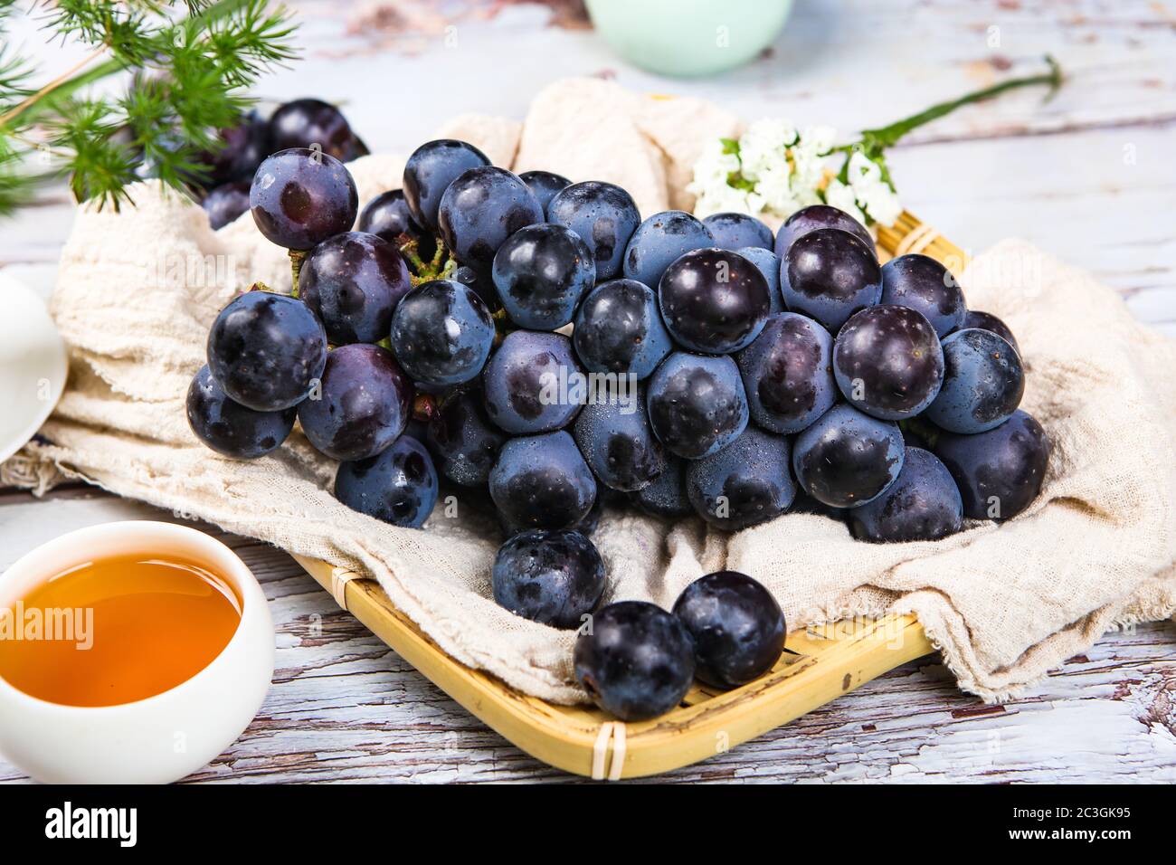 Grape hot drinks nutrition afternoon tea Stock Photo