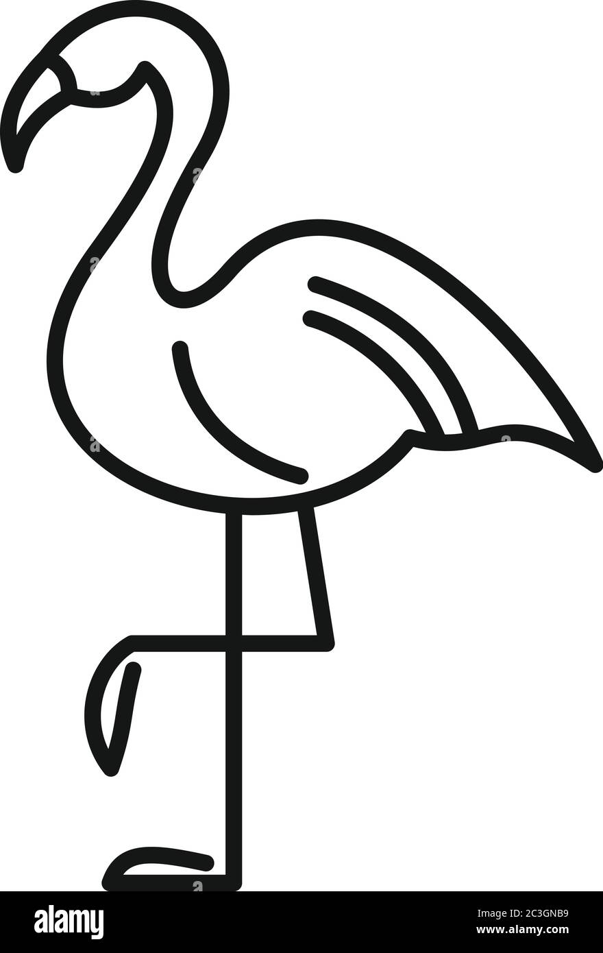 Flamingo bird icon. Outline flamingo bird vector icon for web design