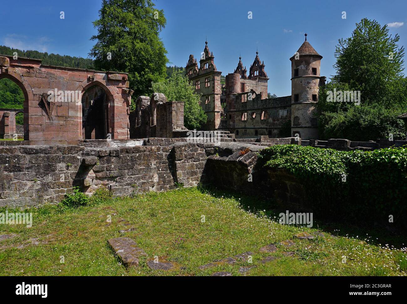 monastery ruin; Hirsau in the black forest, germany, gate tower and ...