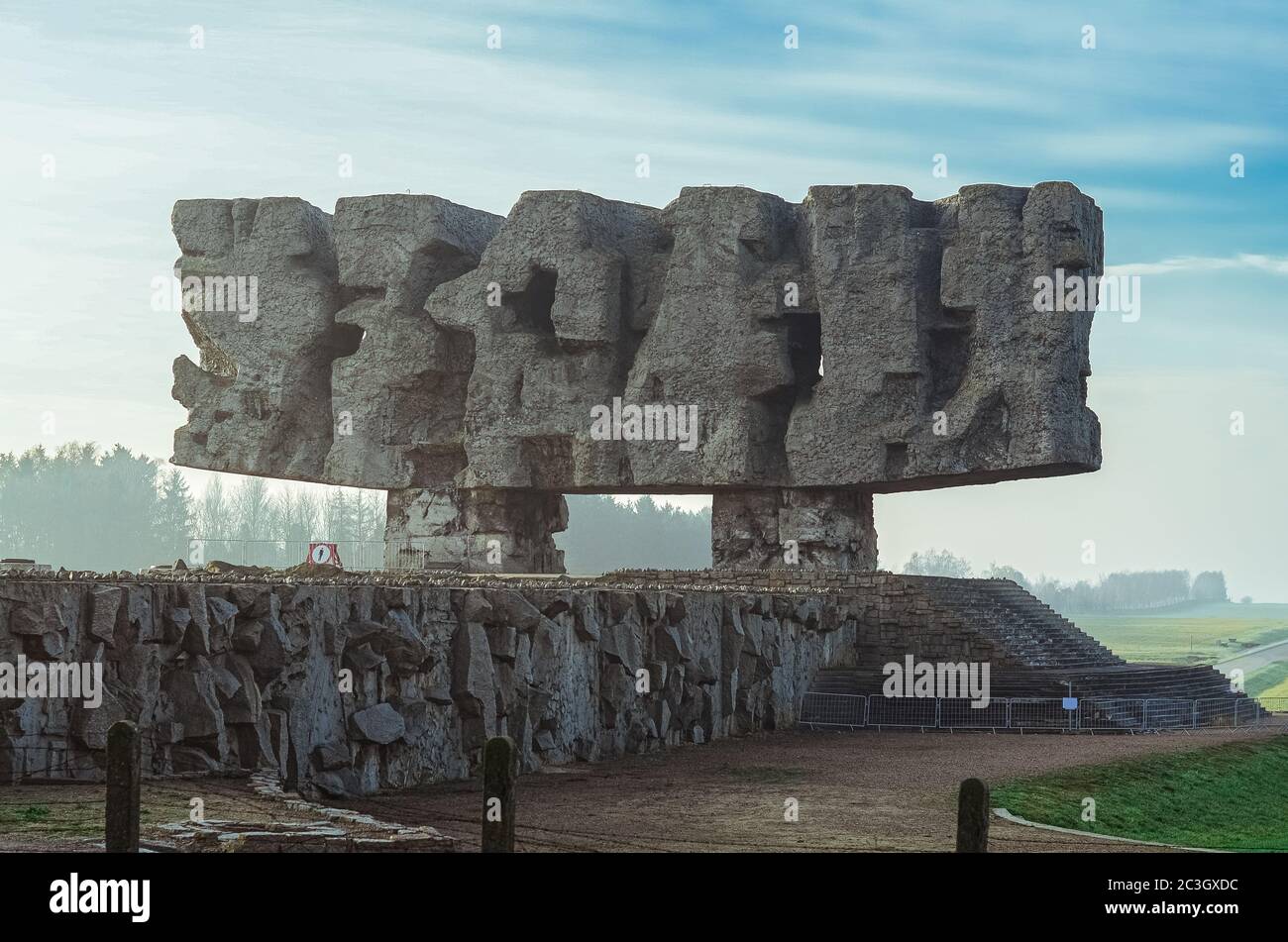 Monument to Struggle and Martyrdom in German concentration and extermination camp Majdanek. Lublin, Poland Stock Photo