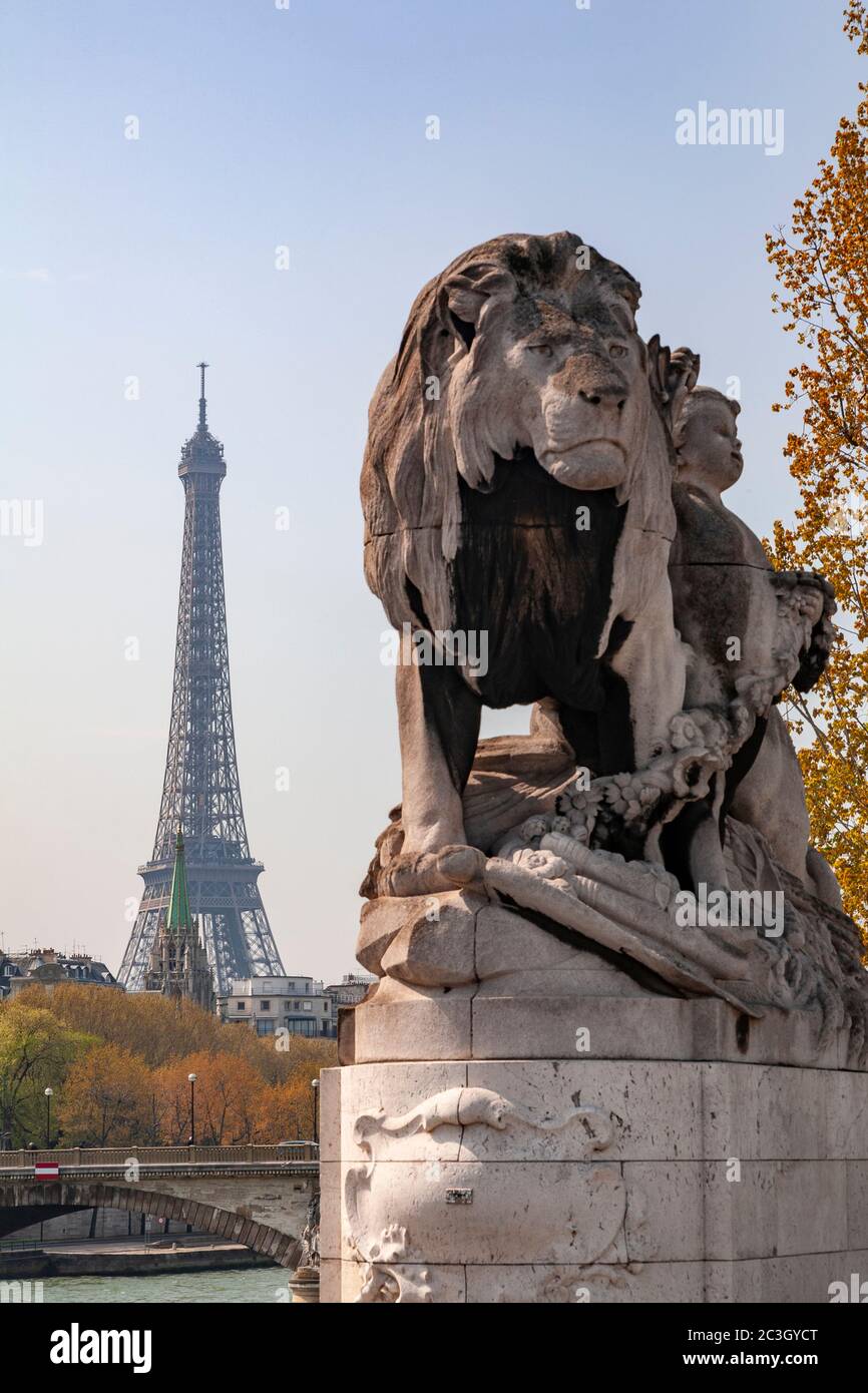 Statue on Pont Alexandre III, Paris, France Stock Photo