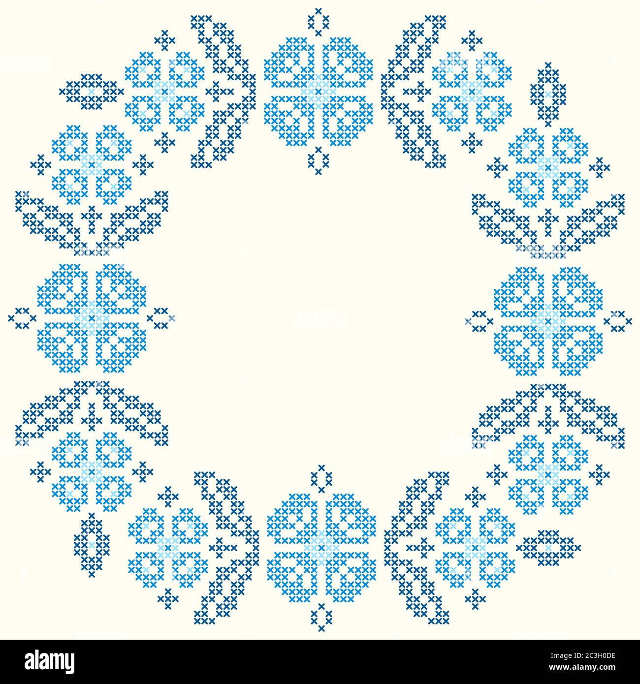 Cross Stitch Embroidery National Ukrainian Pattern Floral Ornament