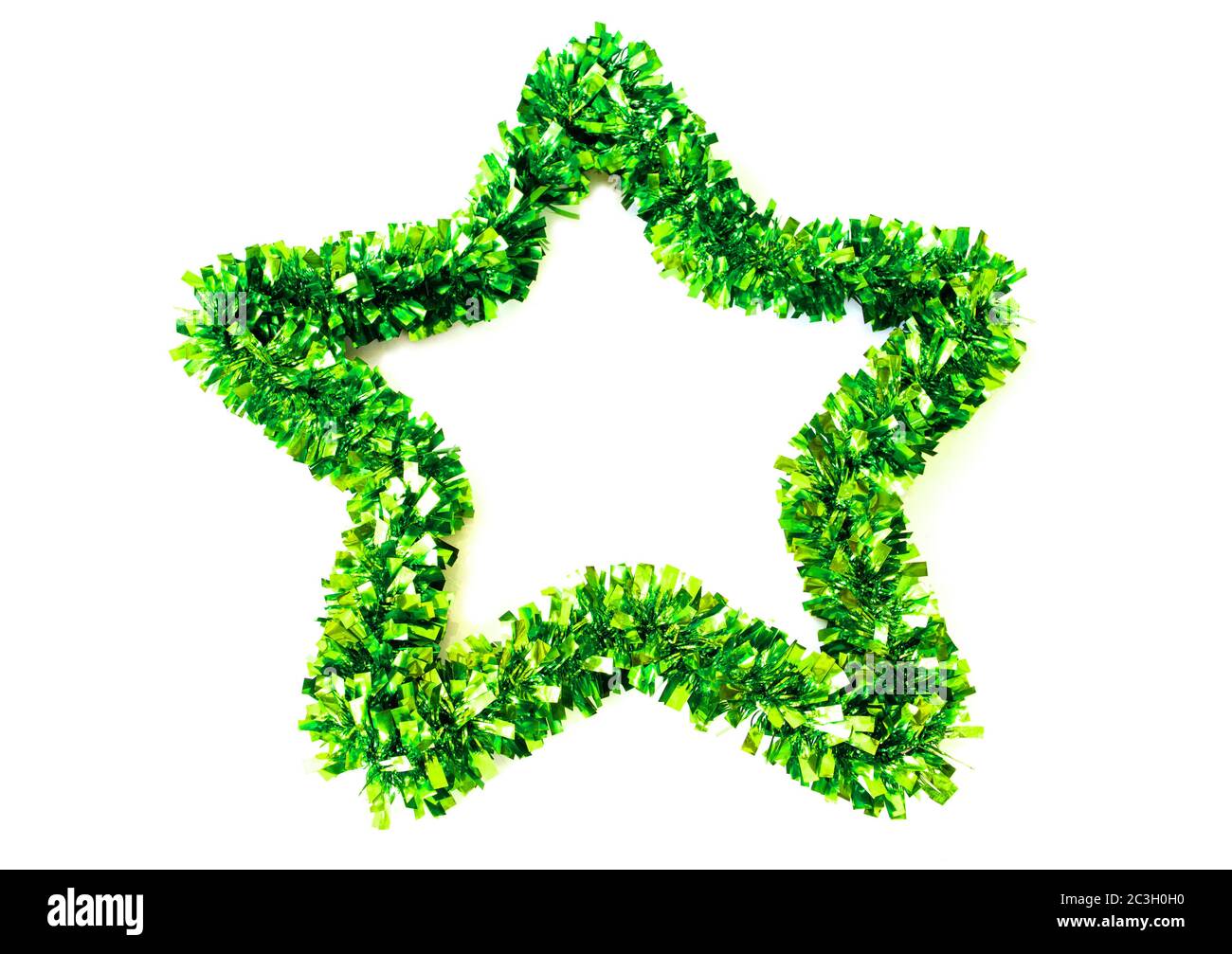 Green stars as decorations on a white background Stock Photo Alamy