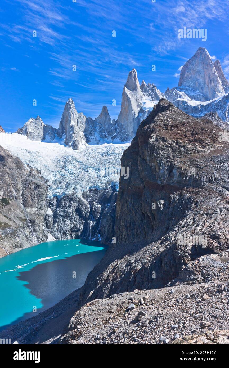 Natural landscape around Monte Fitz Roy, Patagonia, Argentina, South America Stock Photo