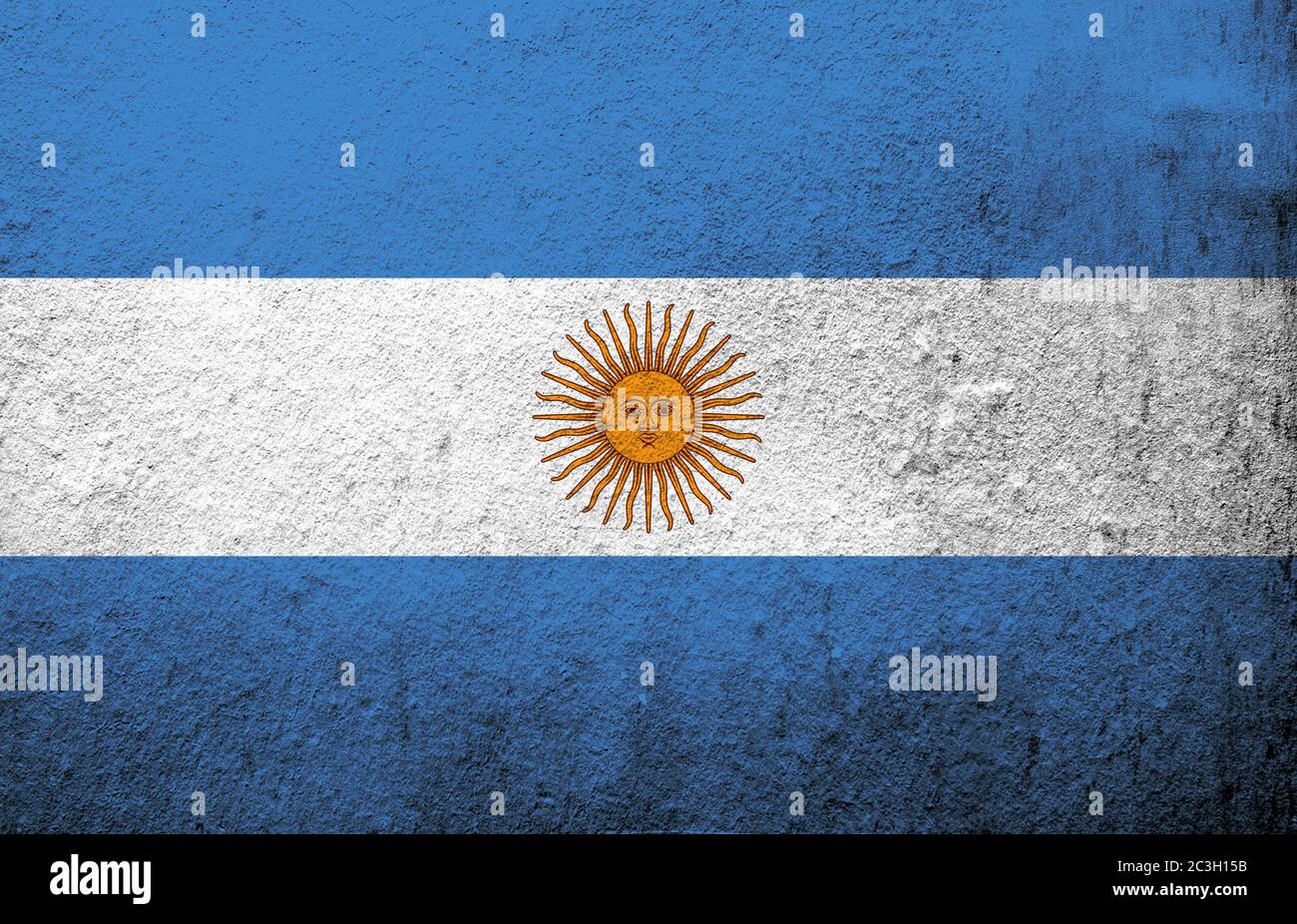 National flag of Argentina (Argentine Republic). Grunge background Stock Photo