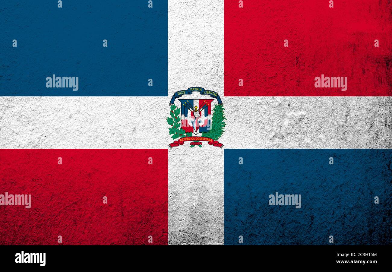 National flag of Dominican Republic. Grunge background Stock Photo