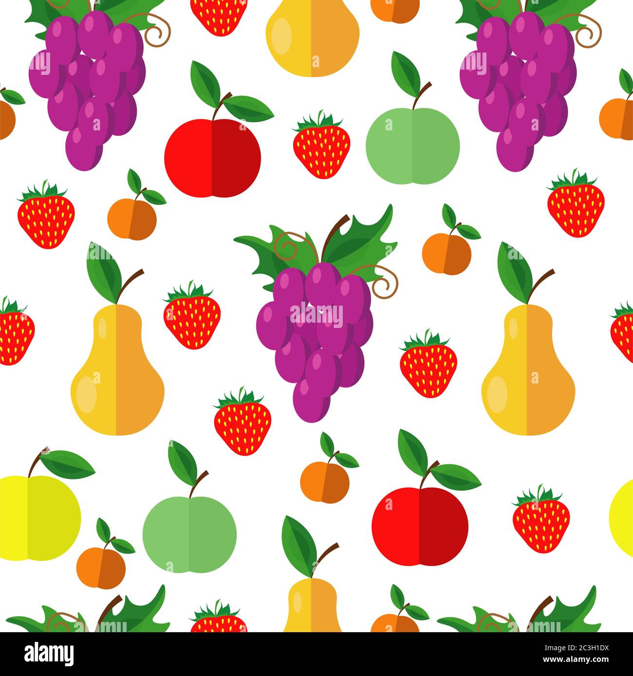 Seamless pattern of fruits and berries. Vector illustration on the ...