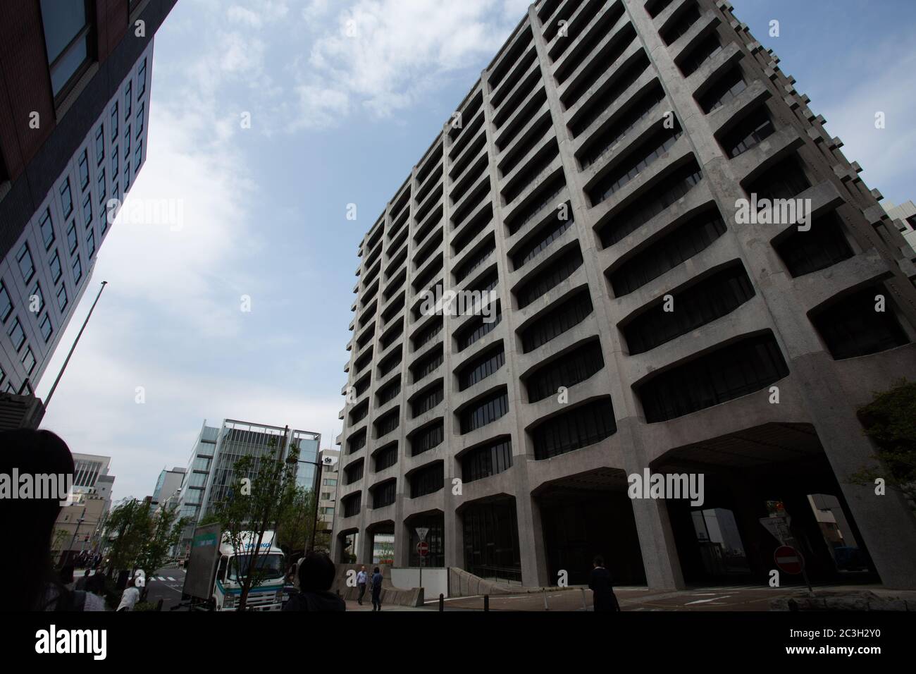Low angle shot of a modern architectural building in a city under the ...