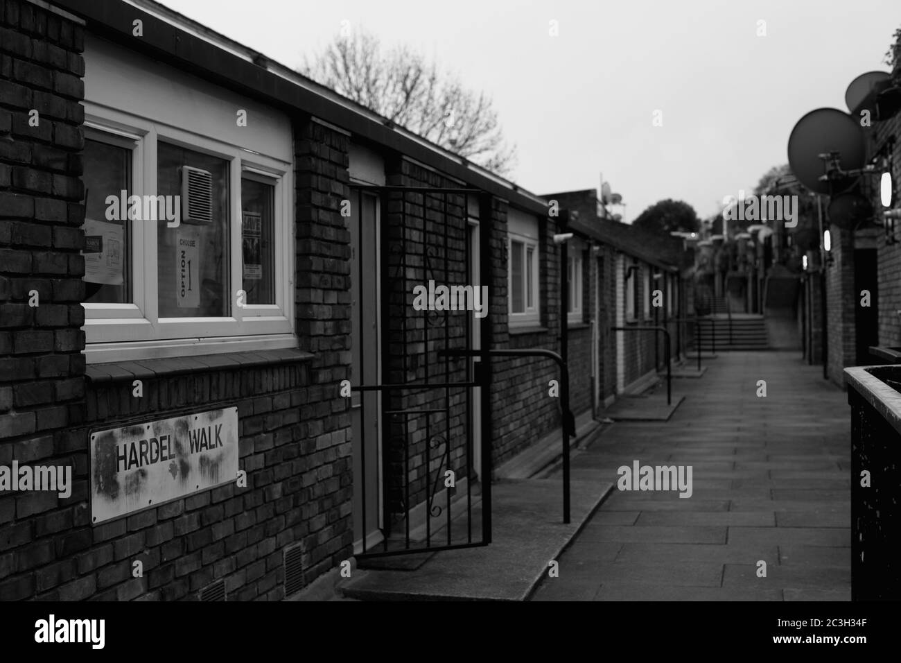 Cressingham Gardens estate in South London, England. Photo by Sam Mellish. Stock Photo