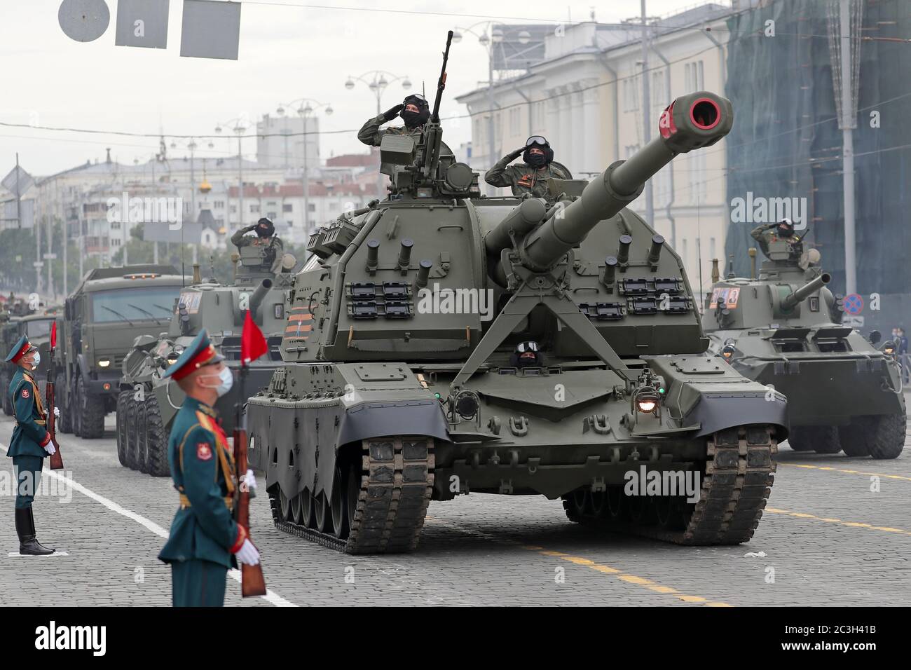 Yekaterinburg Russia th June A 2s19 Msta S Self Propelled Howitzer Takes Part In The Dress Rehearsal Of The Victory Day Military Parade Marking The 75th Anniversary Of The Victory Over Nazi Germany