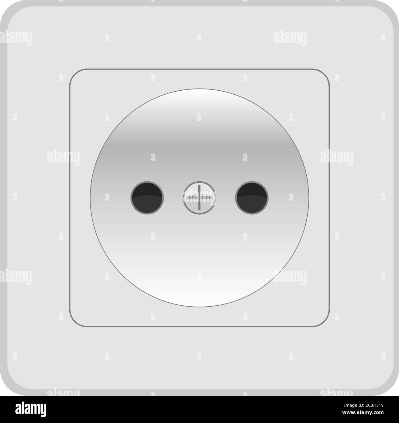 Illustration of plug socket in the wall. Vector illustration on the ...