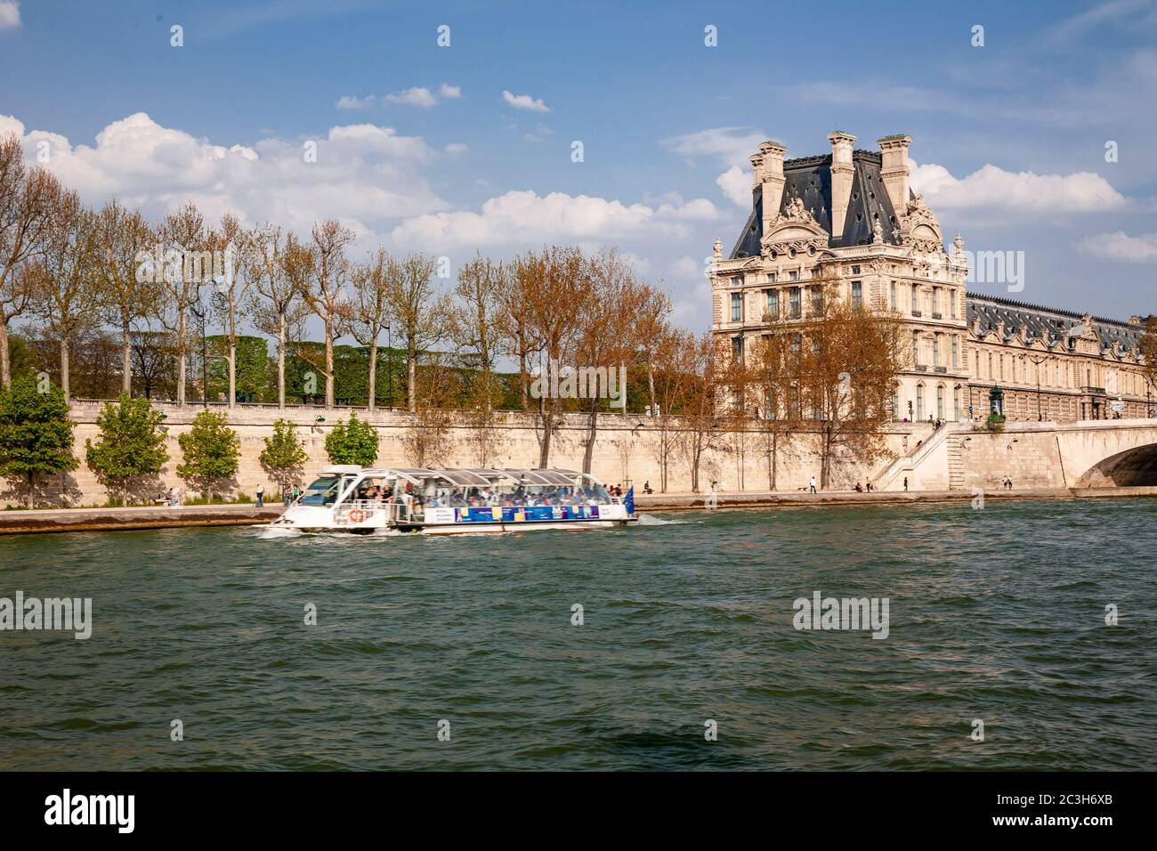 Louvre and the River Seine, Paris, France Stock Photo