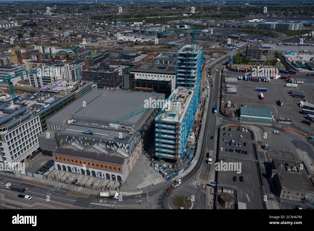 Aerial view of Dublin Harbour, Dublin Poolbeg and Grand Canal docks