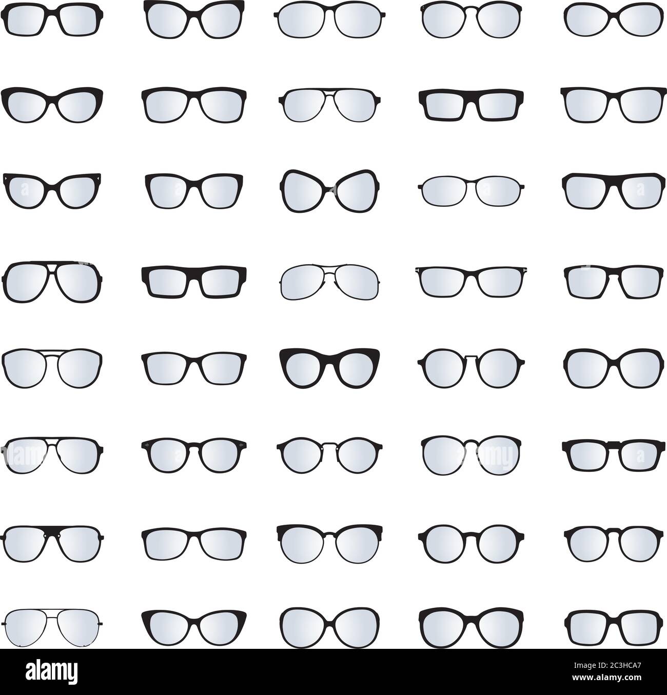Set Glasses. Vector Illustration and icon. Stock Vector