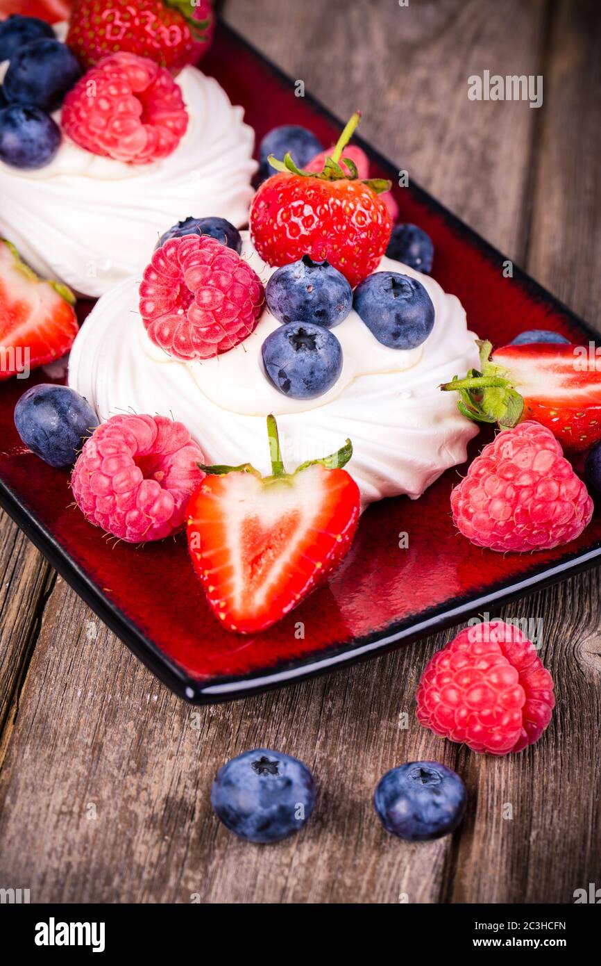Summer fruit platter comprising of strawberries, raspberries and