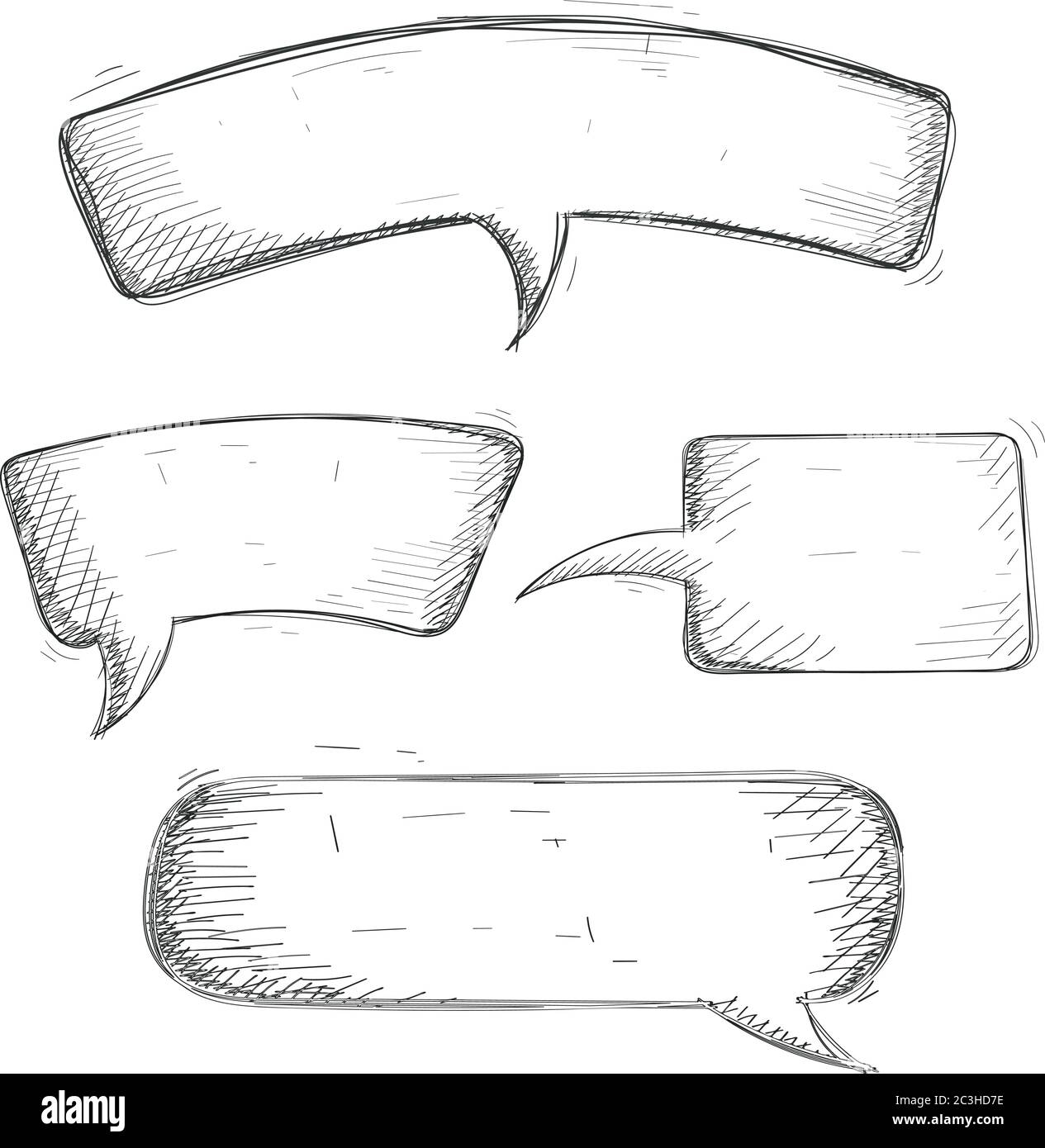 Speech bubbles. Hand drawn sketch Stock Vector Image & Art - Alamy