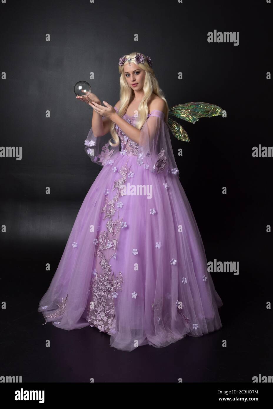 Purple evening gown hi-res stock 