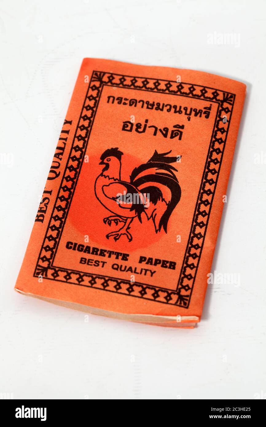 thai cigarette Vintage Thai Hand Rolling Cigarette Papers Stock Photo
