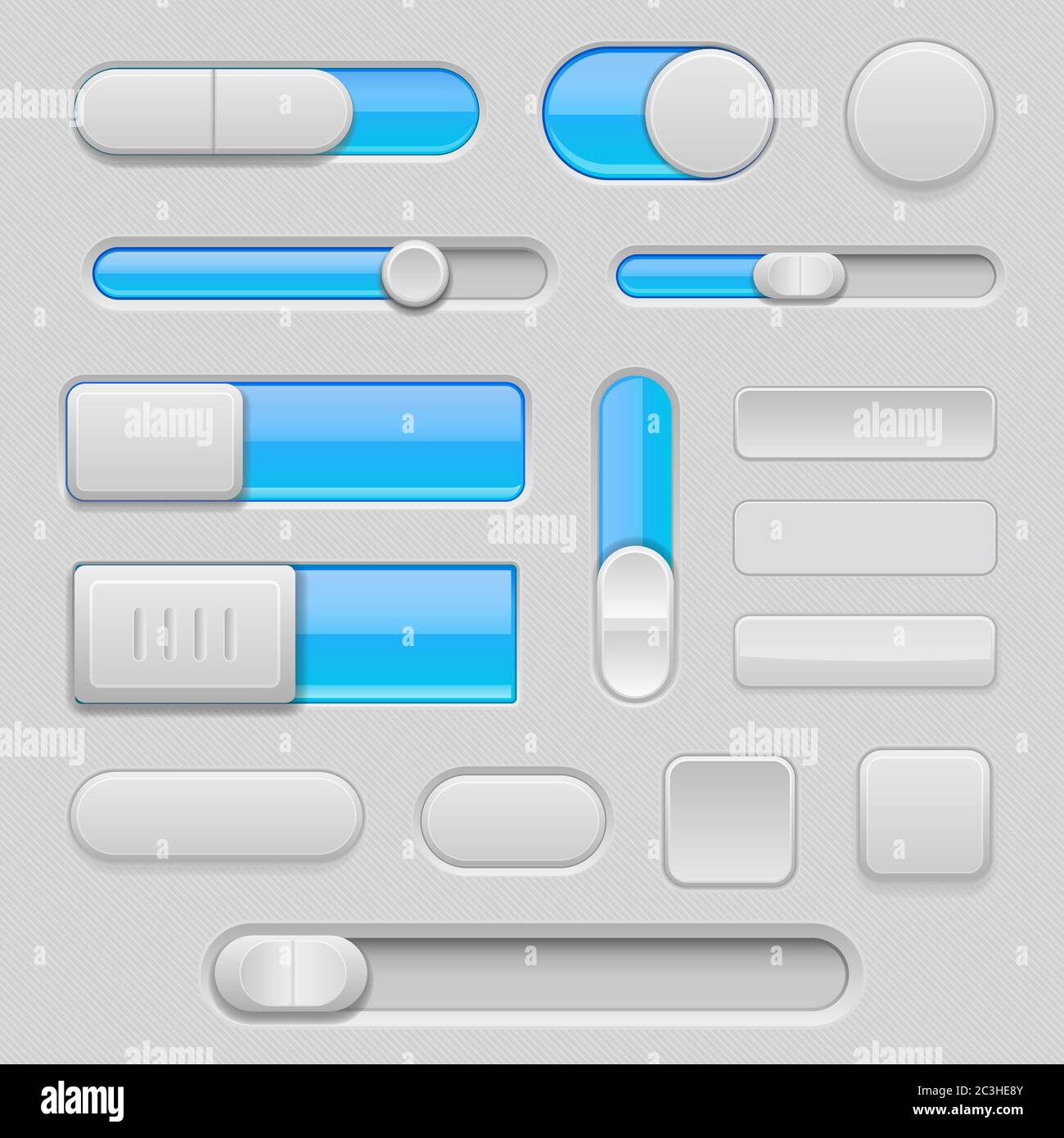 Gray web buttons with blue design elements Stock Vector Image & Art Alamy