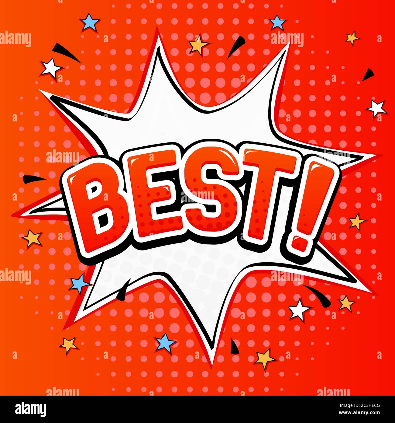 BEST sign. Speech bubble in comic book style Stock Vector