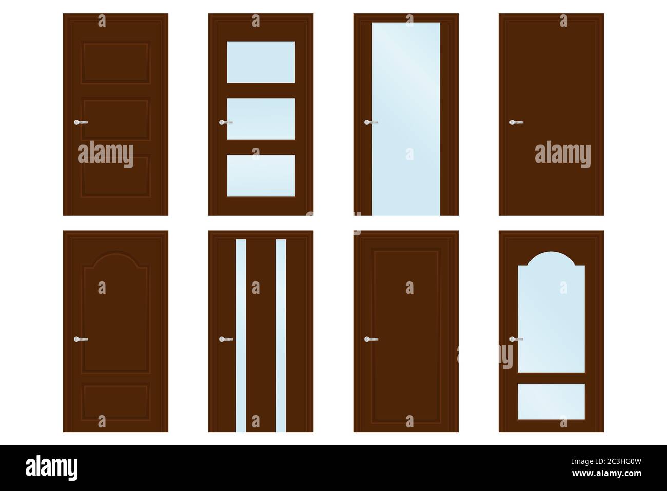 Collection of interior doors. Wooden doors Stock Vector Image & Art Alamy