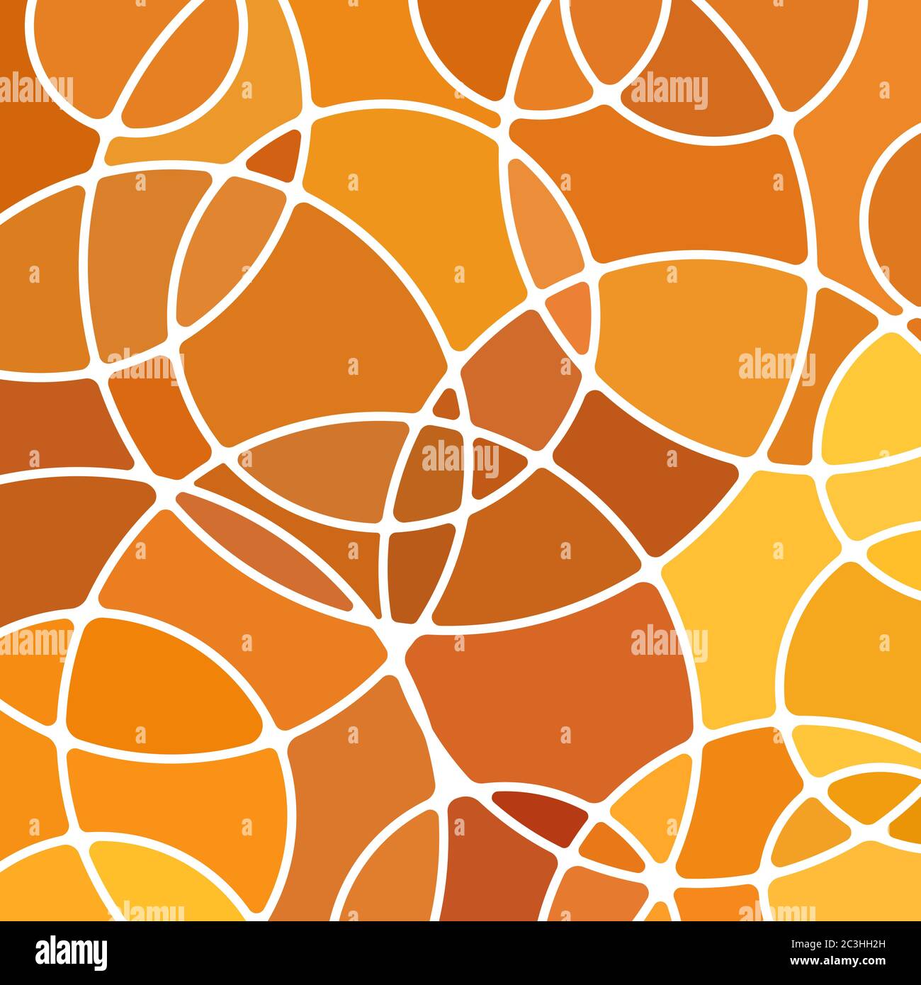 abstract vector stained-glass mosaic background - orange and yellow ...