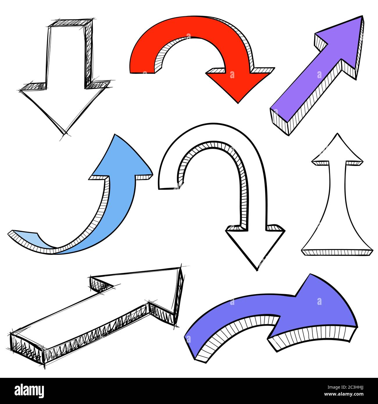 Arrows. Set of black and colored decorative signs Stock Vector Image ...