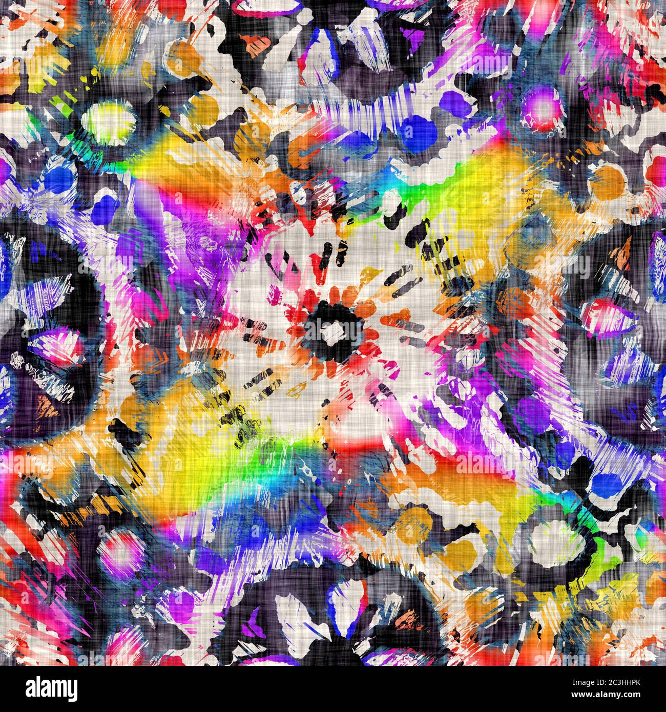 Seamless vibrant rainbow painted flower texture. Bold primary color ...