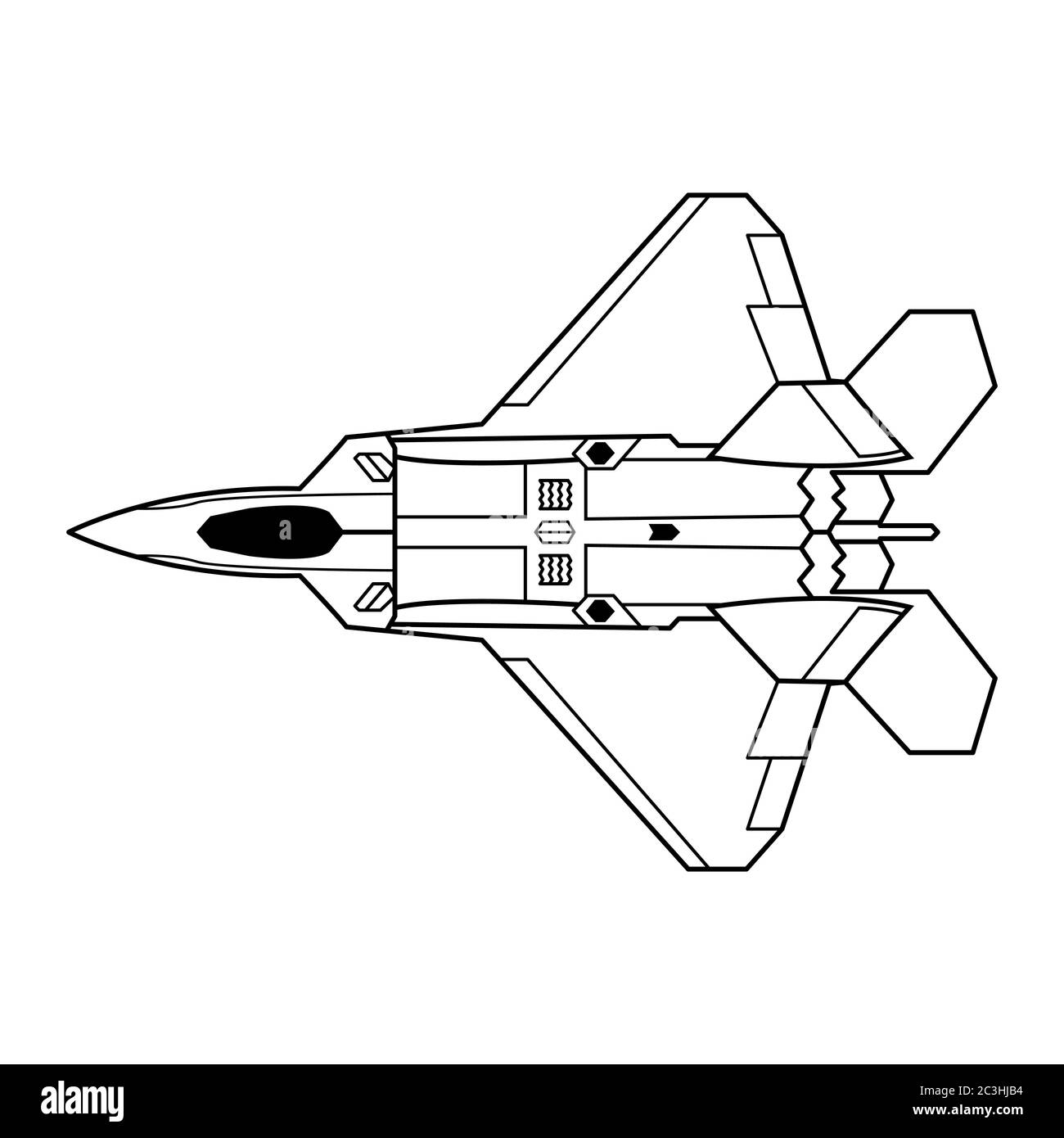 American fighter F-22 Raptor vector illustration. Stock Vector