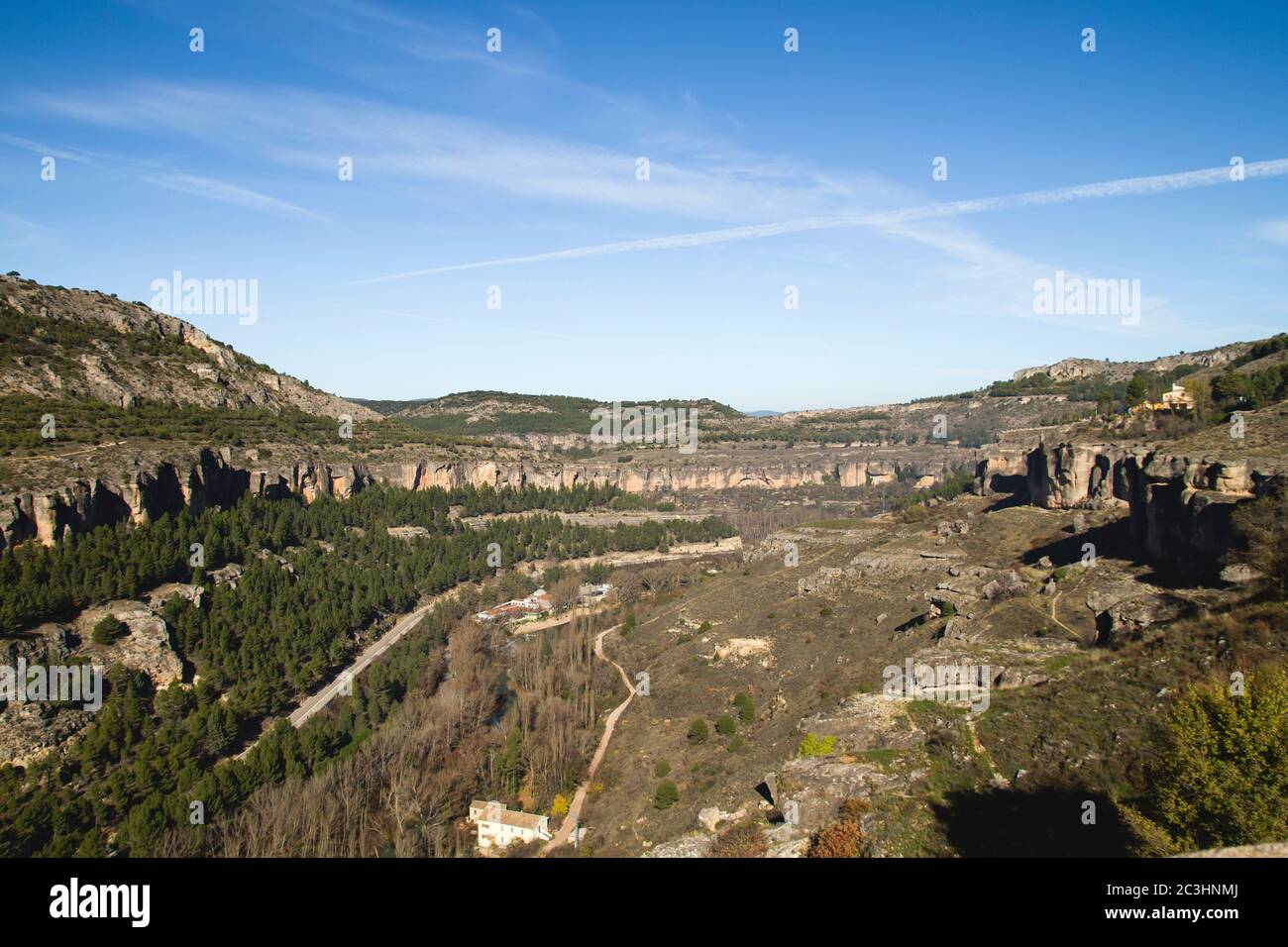 Jucar river gorge landscape in Cuenca, Spain Stock Photo