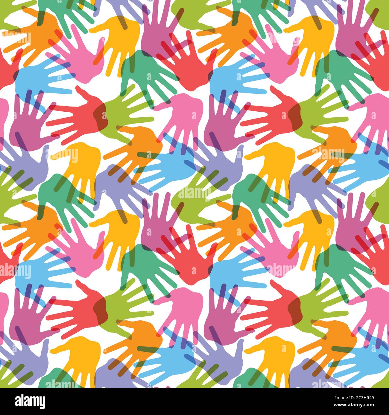 Seamless hand print pattern, vector illustration Stock Vector Image ...