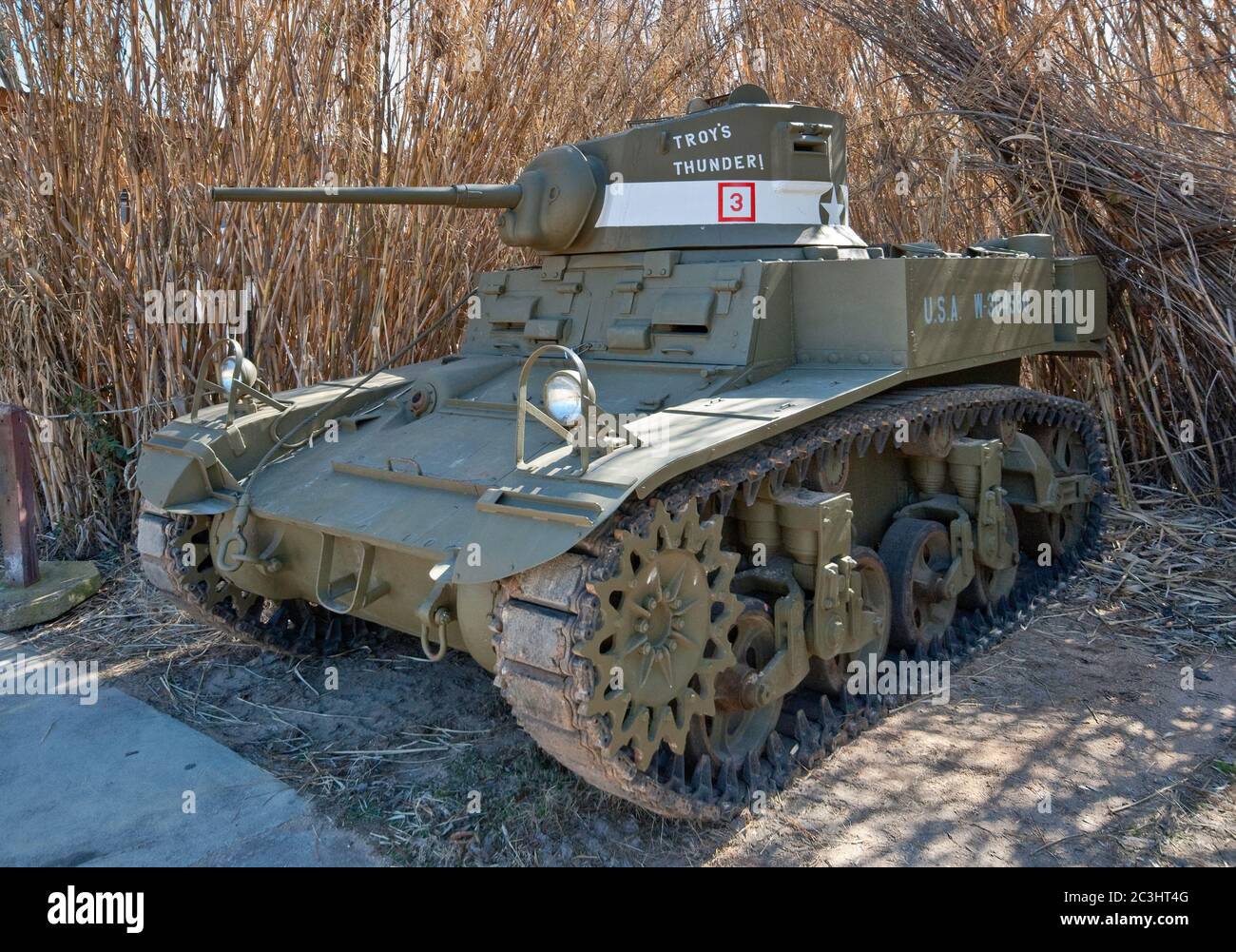 American M3 Stuart tank displayed at Pacific Combat Zone at National