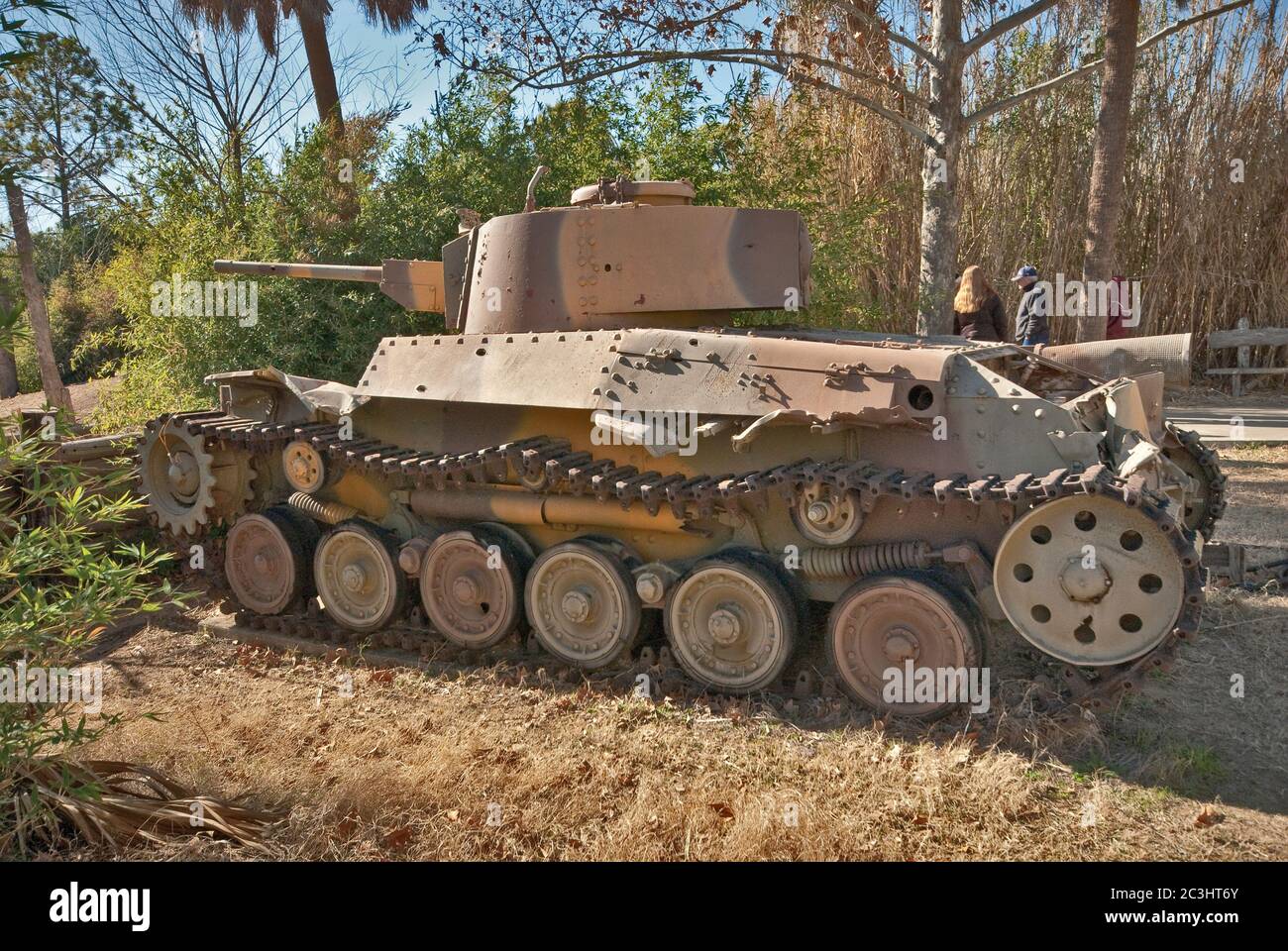 Japanese Type 97 Shinhoto Chiha tank displayed at Pacific Combat Zone at National Museum of the