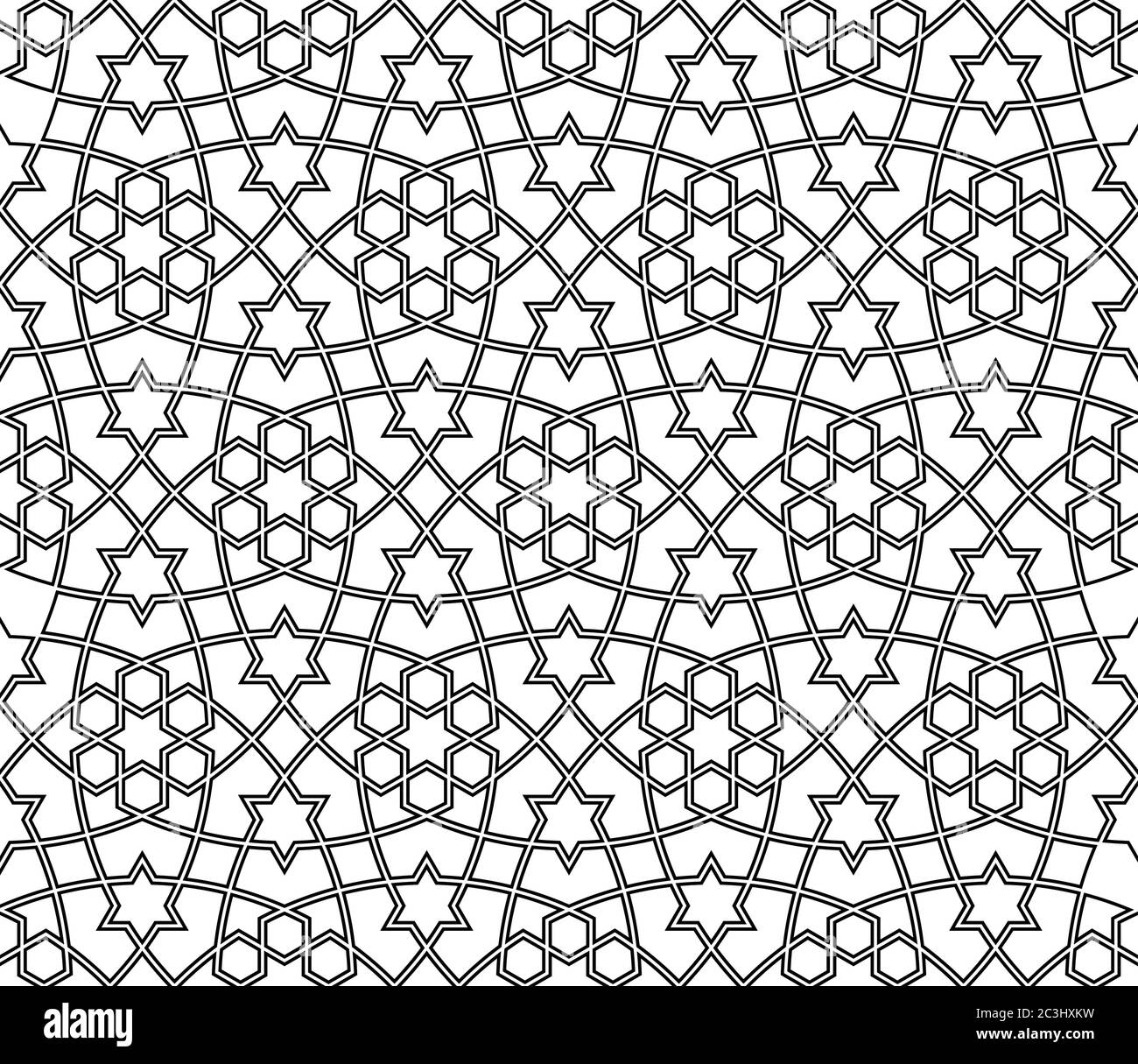 Seamless geometric ornament based on traditional arabic art.Black lines and  white background.Great design for fabric,textile,cover,wrapping paper,back  Stock Vector Image & Art - Alamy