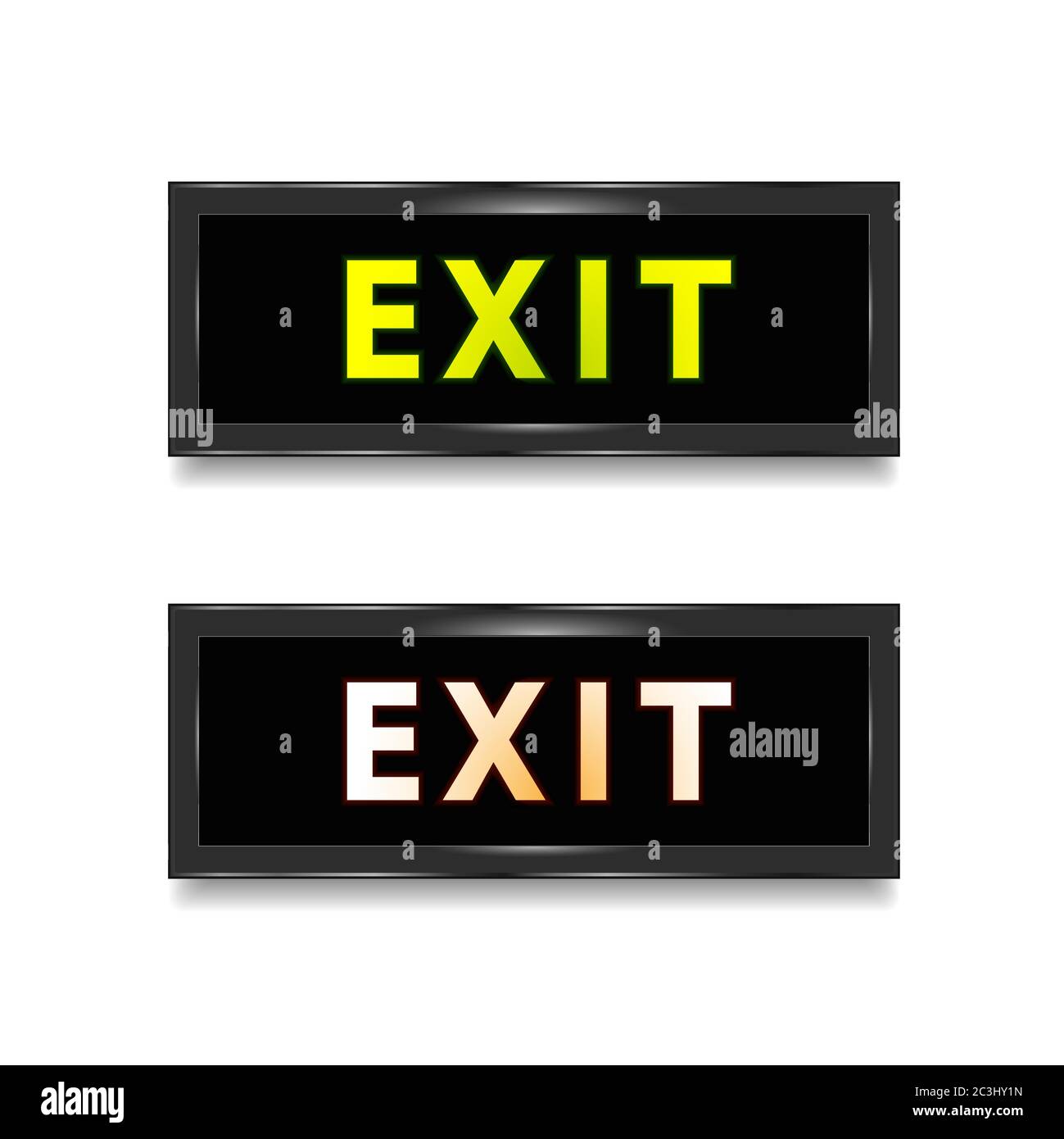 Emergency exit icon. wall light box vector sign. red green. Isolated