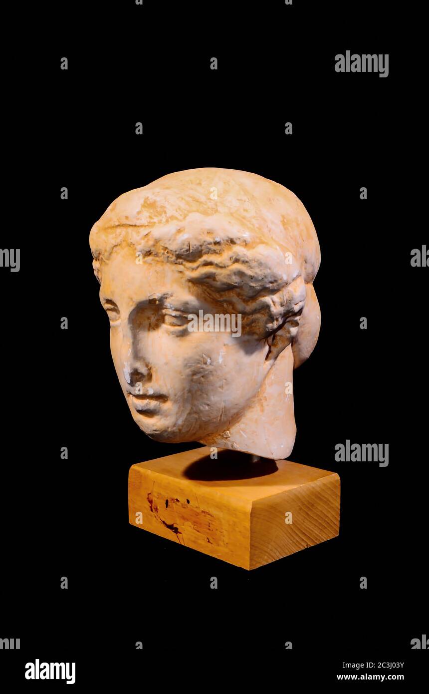 Head of the Ancient Greek Statue Isolated on a Black Background Stock Photo Alamy