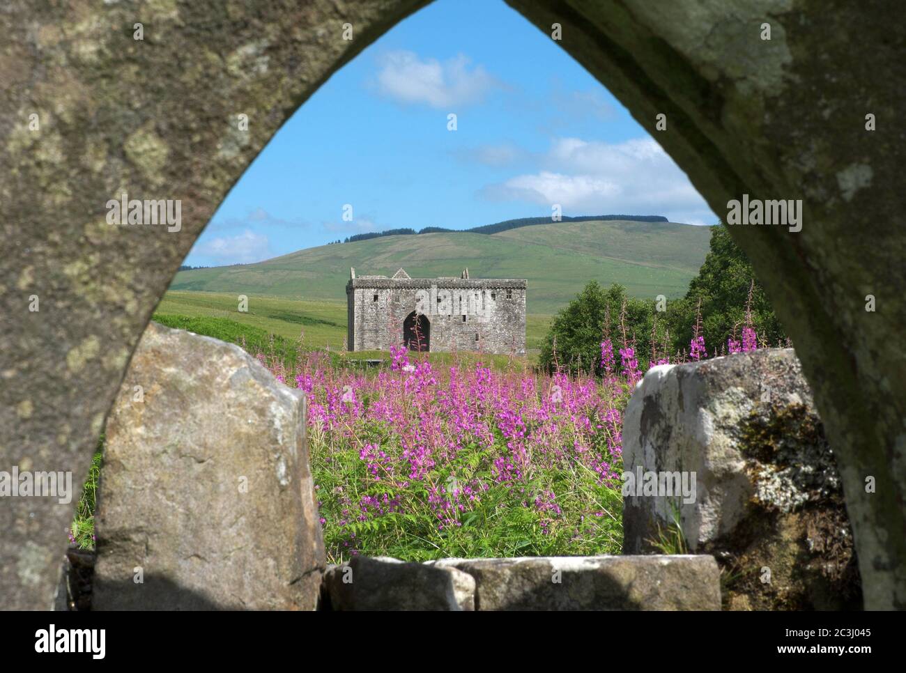 Hermitage Castle near Newcastleton in the Scottish Borders Stock Photo