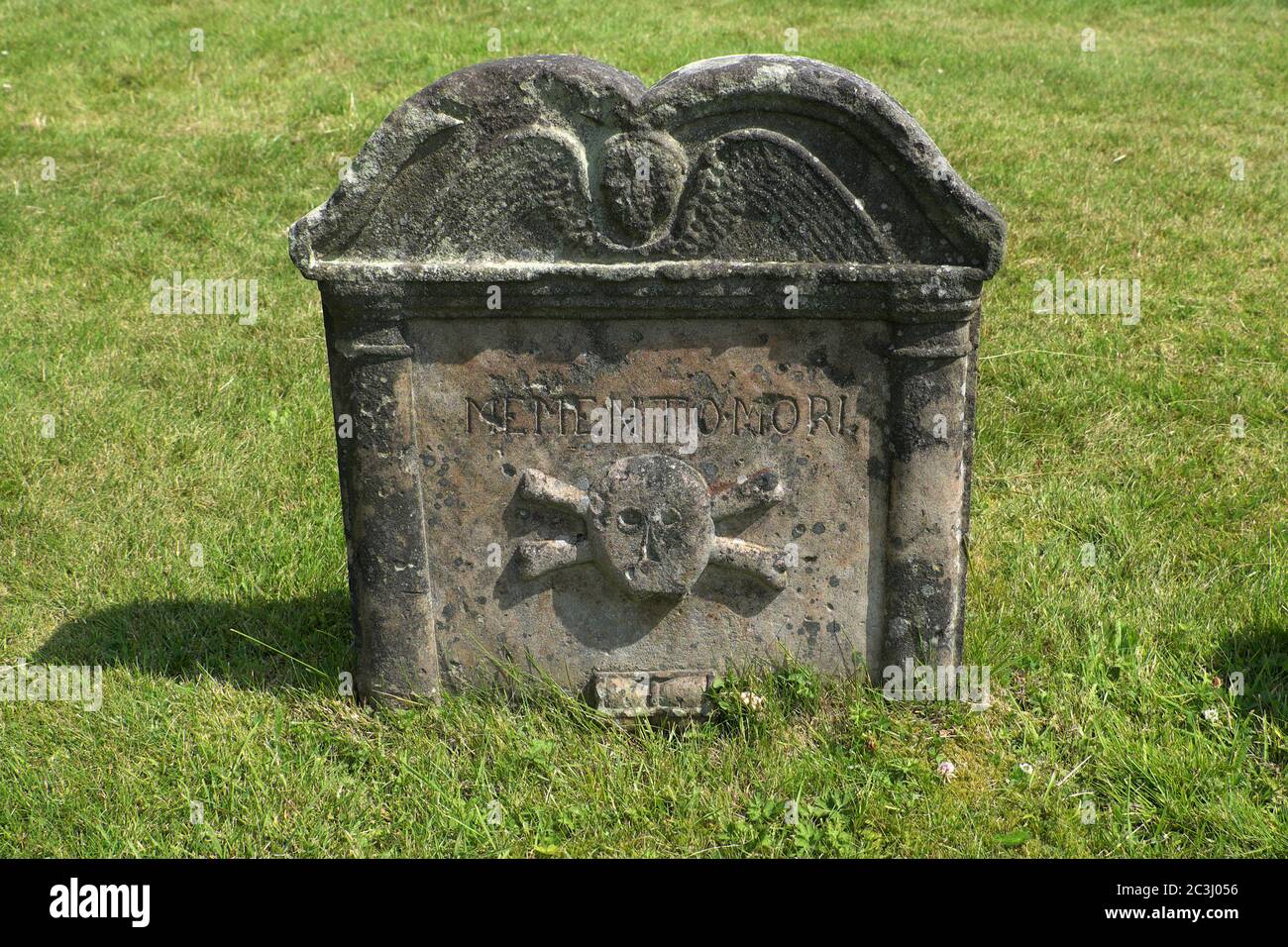 Gravestone at Melrose Abbey in the Scottish Borders Stock Photo